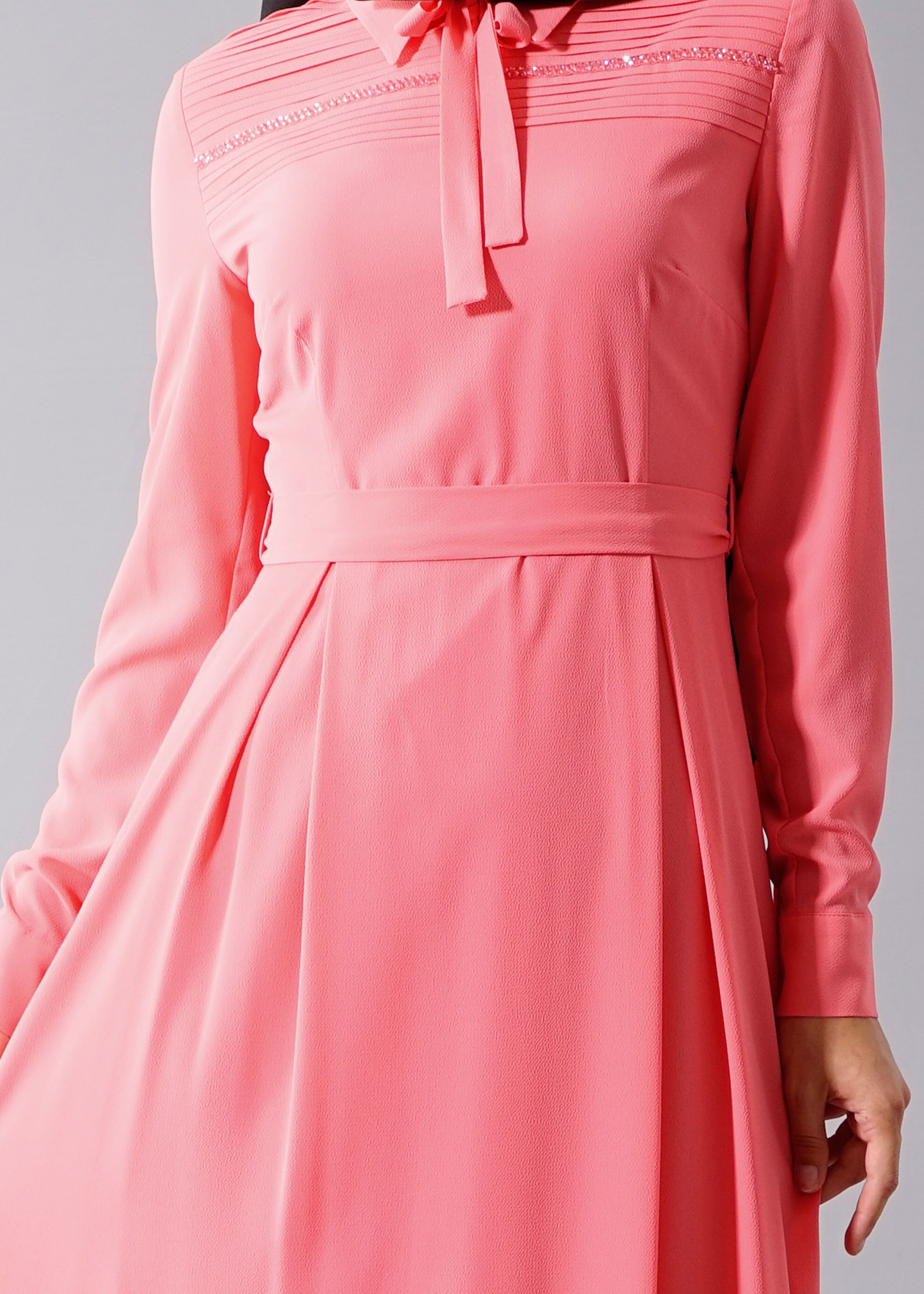 Tesettür giyim MERCAN 4610 Nişantaşı Tesettür Elbise  36/44 TEK38