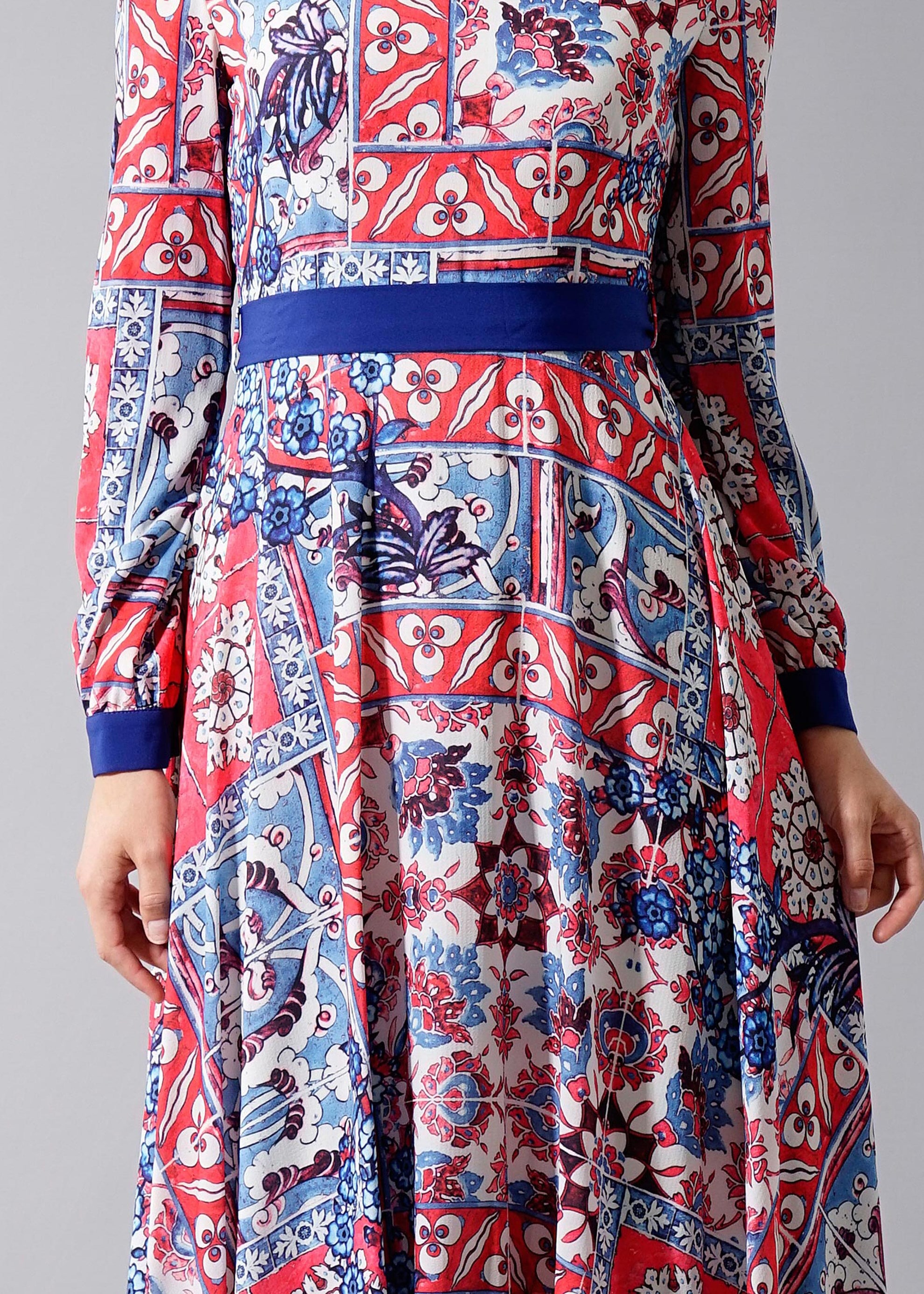 Tesettür giyim MERCAN 4630 BURBLE CREP 7934 TESETTÜR ELBİSE 36/44