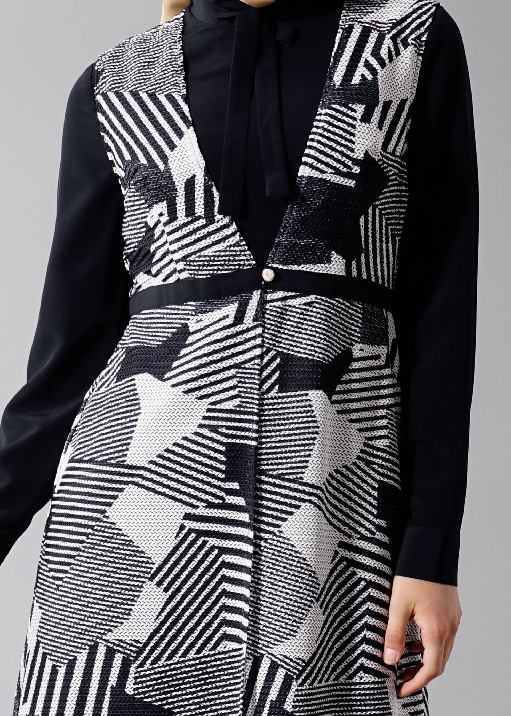 Hijab clothing BLACK 4633 Drago 2′li Tesettür Elbise 40/48