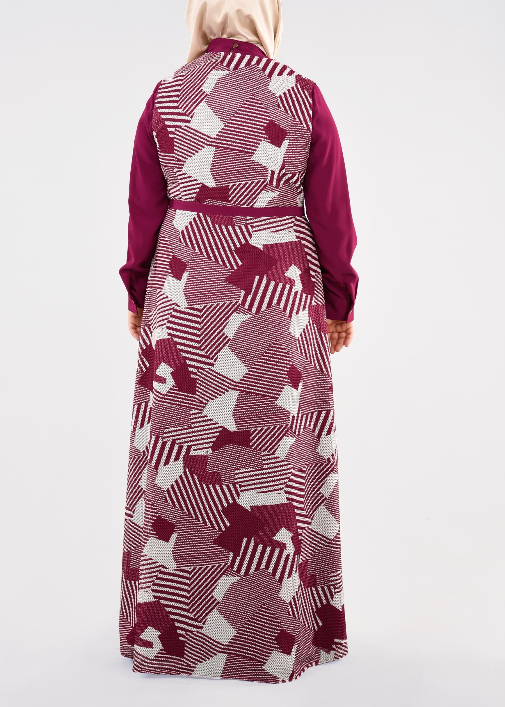 Tesettür giyim FUŞYA 4633 Drago 2′li Tesettür Elbise 40/48