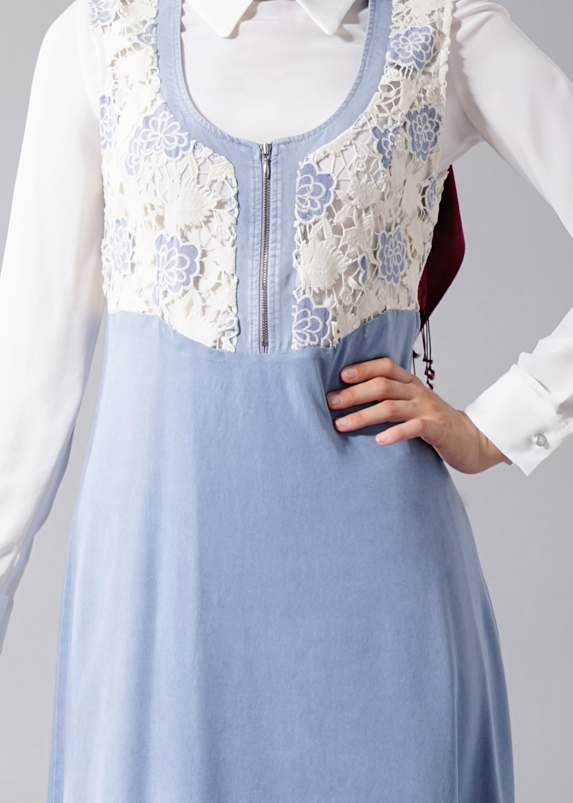 Tesettür giyim MAVİ 4653 Krelia 1669 2&prime;li Tesettür Elbise 36/44(38-40)