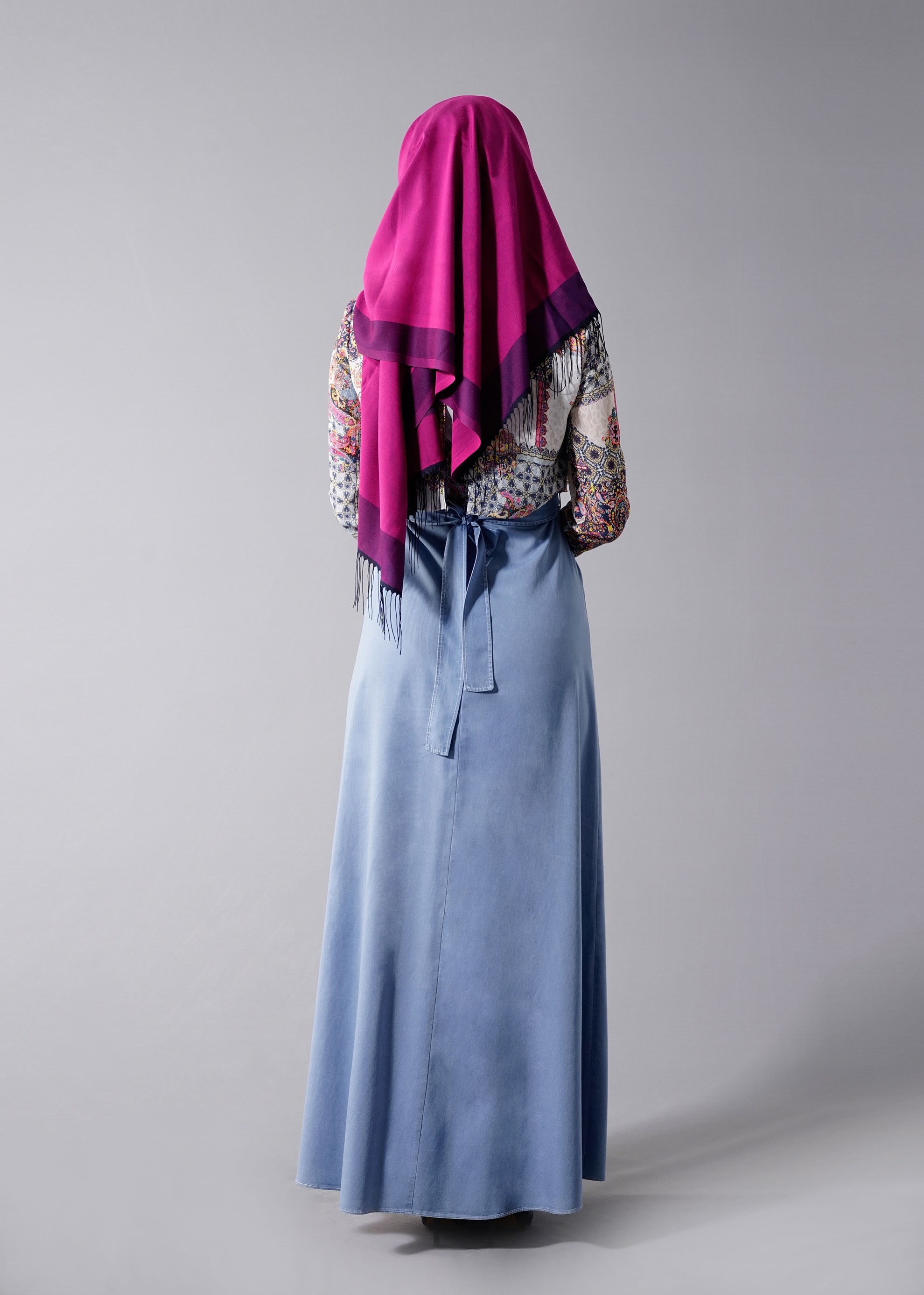 Tesettür giyim MAVİ 4659 Maglia 9278 Tesettür Elbise 36/44