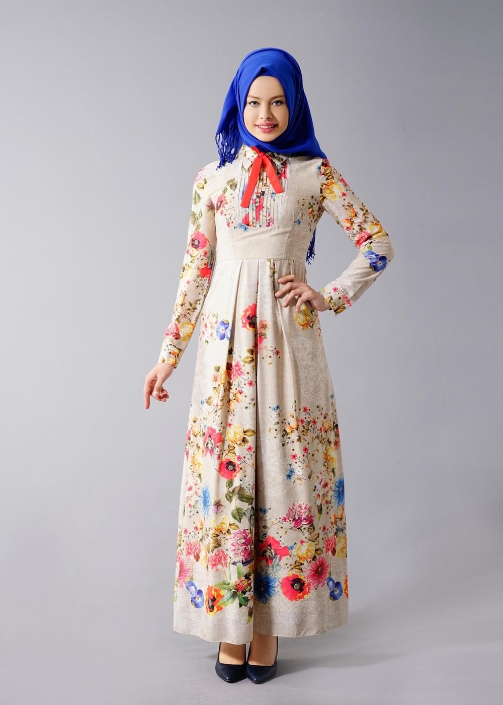 Tesettür giyim BEJ 4662 Rosa 9948 Tesettür Elbise 36/44(38-40) TEK42