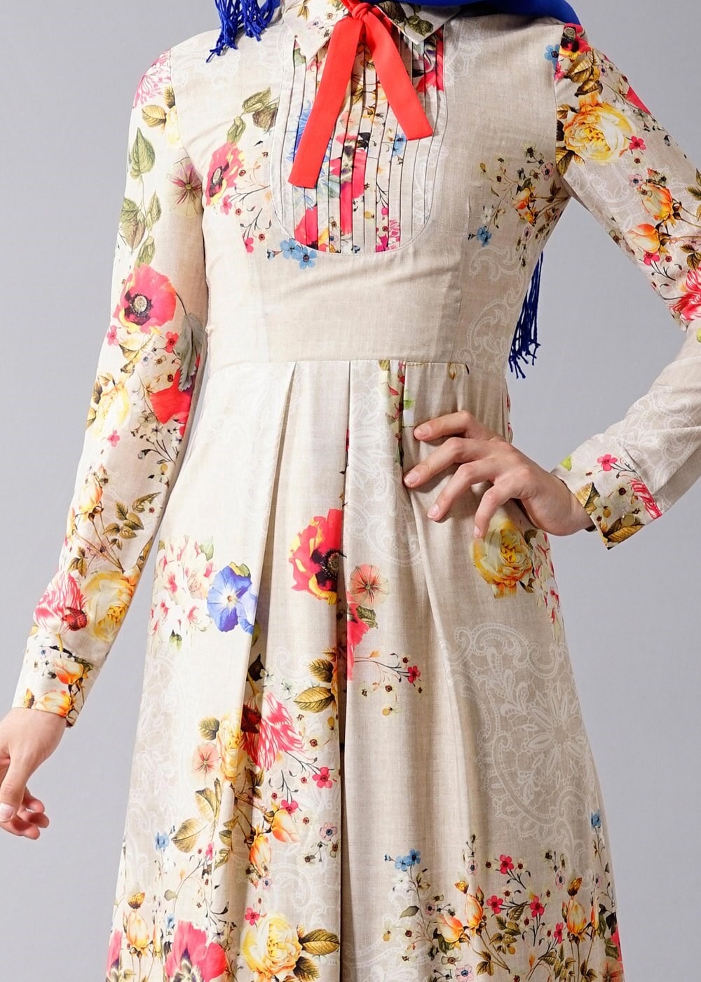 Tesettür giyim BEJ 4662 Rosa 9948 Tesettür Elbise 36/44(38-40) TEK42