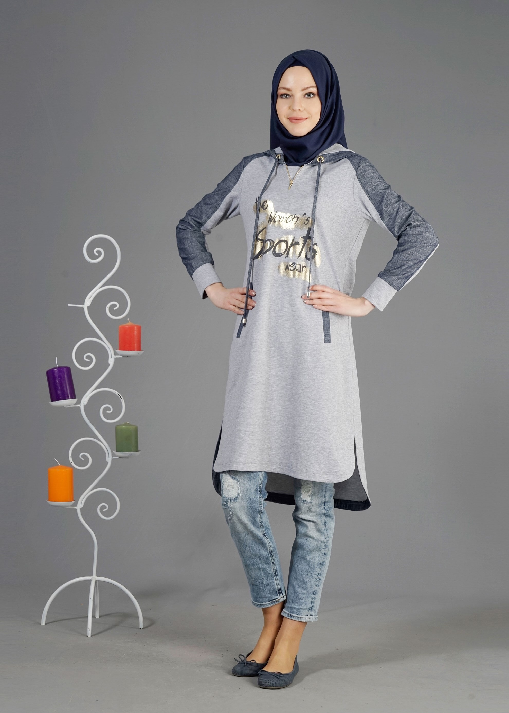 Tesettür giyim GRİ 4314 HİLDA EŞOFMAN 36/44(38-40) TEK38