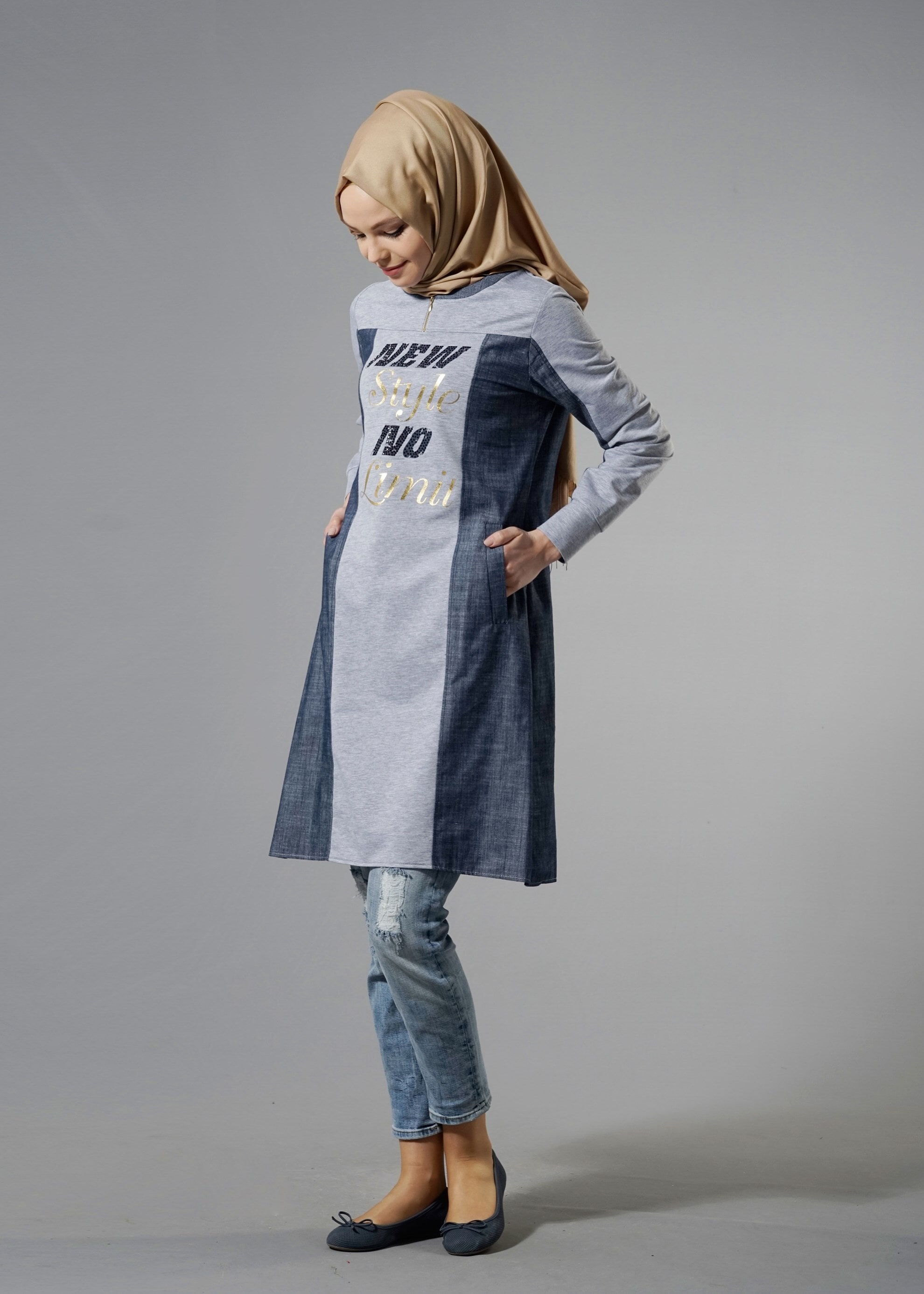 Tesettür giyim GRİ 4315 HİLDA EŞOFMAN 36/44(38-40)