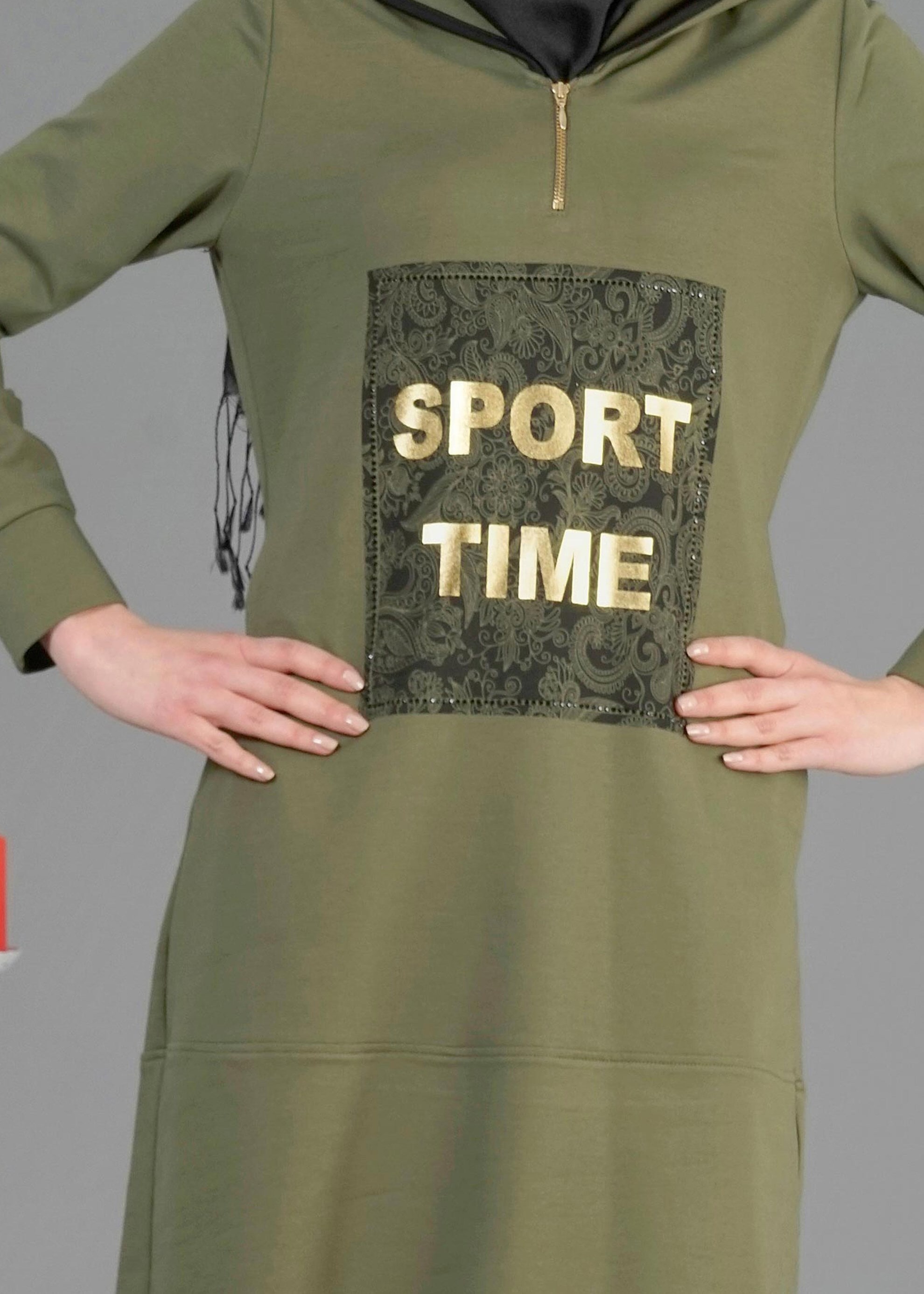 Tesettür giyim HAKİ 4317 Hilda Tesettür Eşofman Tunik 36/44(38-40)