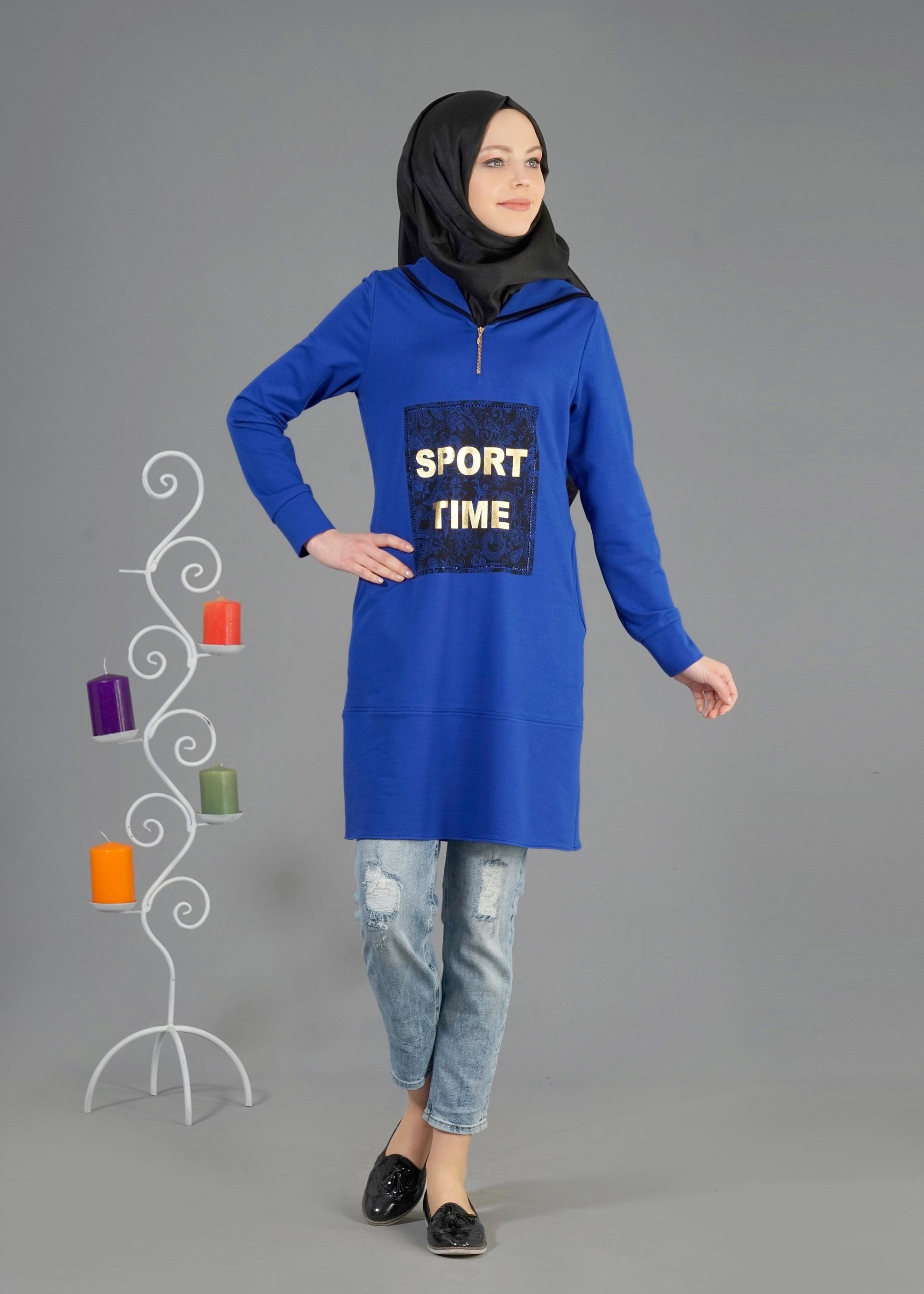 Tesettür giyim LACİVERT 4317 Hilda Tesettür Eşofman Tunik 36/44(38-40)