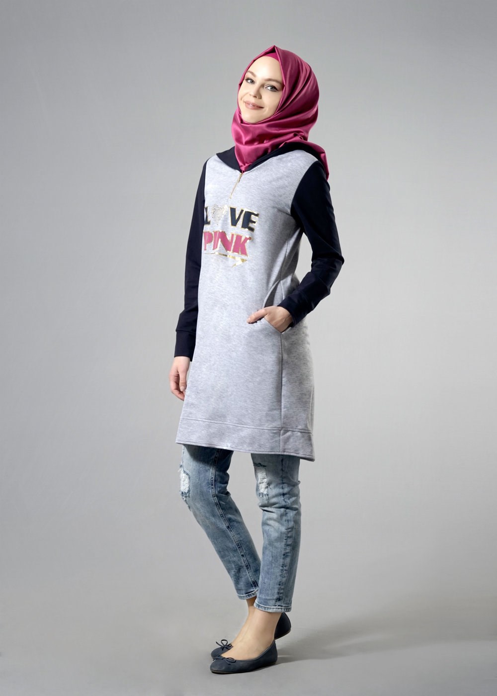 Tesettür giyim GRİ 4321 HİLDA EŞOFMAN 36/42(38-40) TEK36