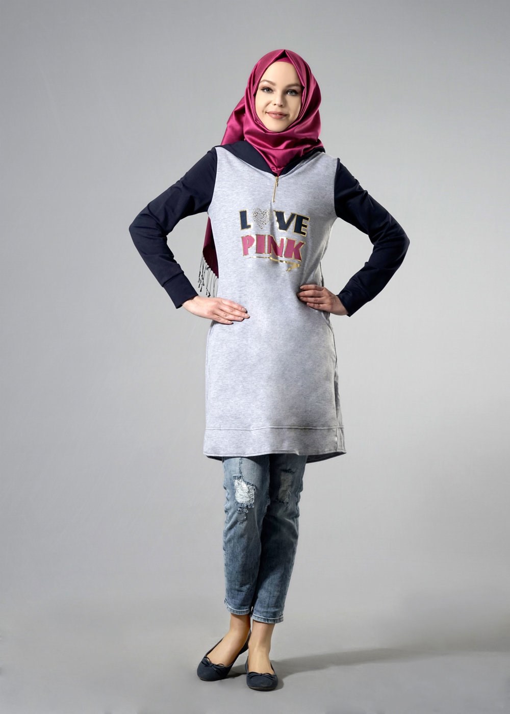 Tesettür giyim GRİ 4321 HİLDA EŞOFMAN 36/42(38-40) TEK36