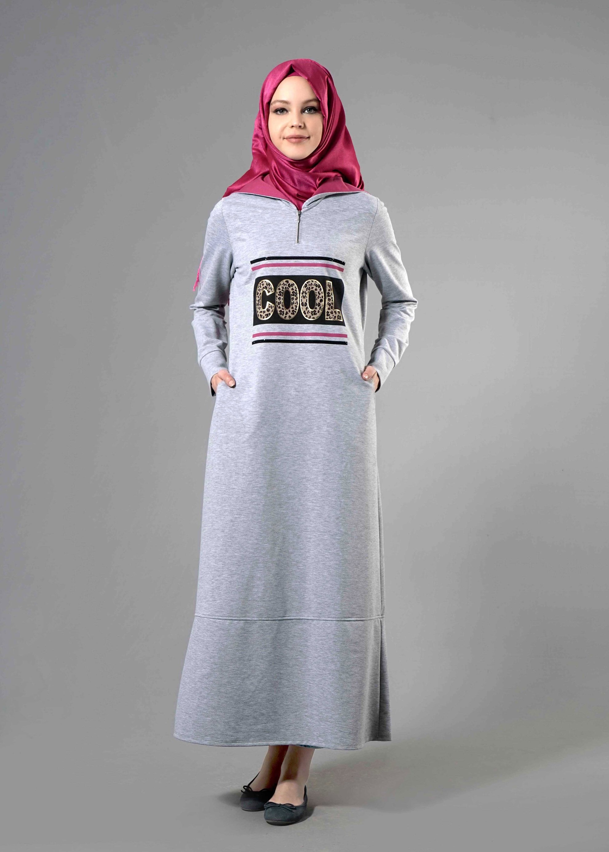 Tesettür giyim GRİ 4322 Hilda Tesettür  Eşofman 36/44(38-40) TEK36