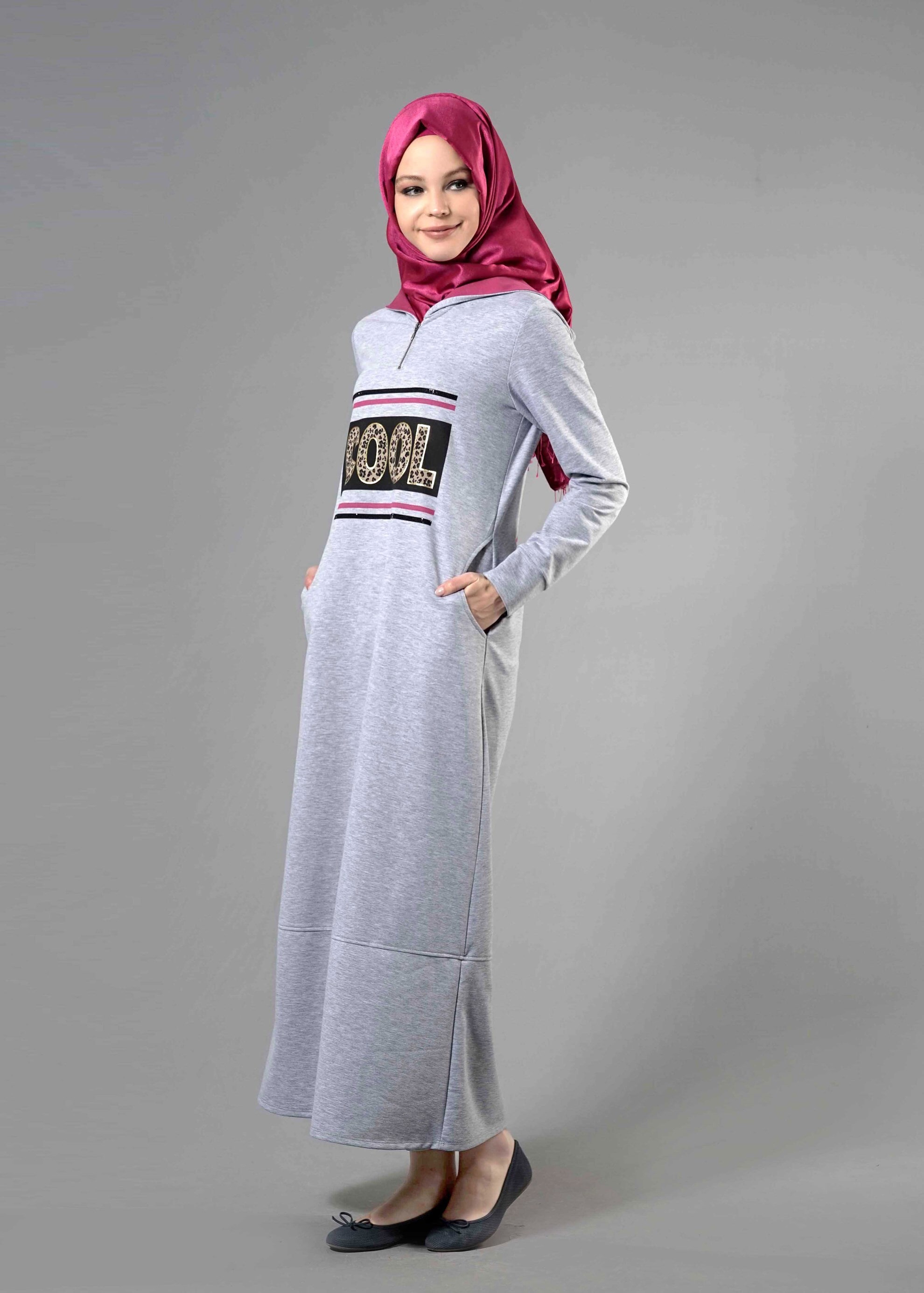 Tesettür giyim GRİ 4322 Hilda Tesettür  Eşofman 36/44(38-40) TEK36