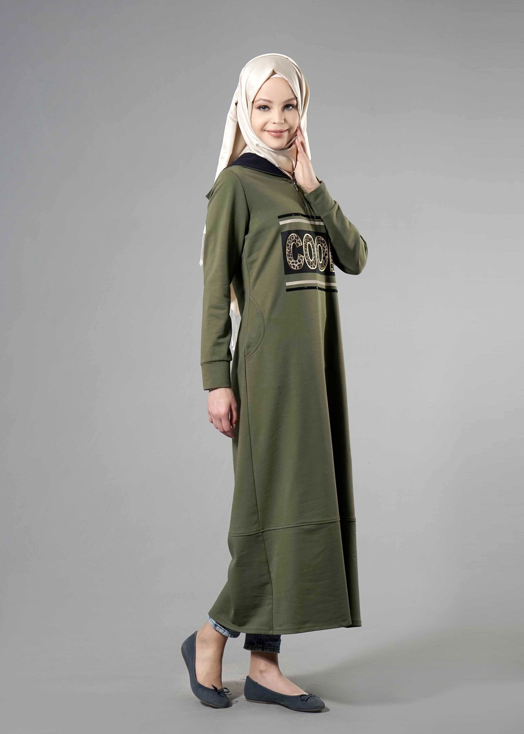 Tesettür giyim HAKİ 4322 Hilda Tesettür  Eşofman 36/44(38-40) TEK36