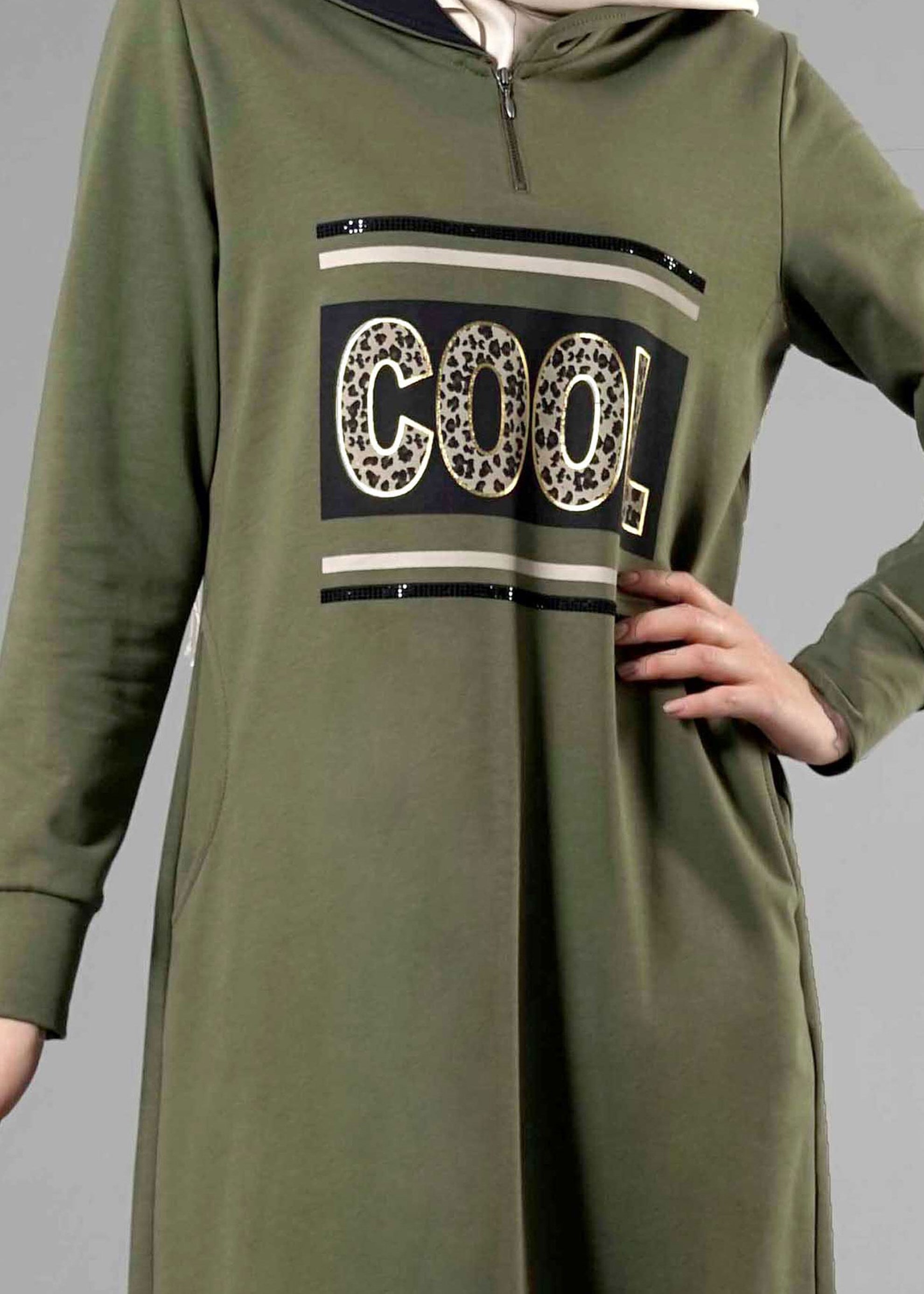 Tesettür giyim HAKİ 4322 Hilda Tesettür  Eşofman 36/44(38-40) TEK36