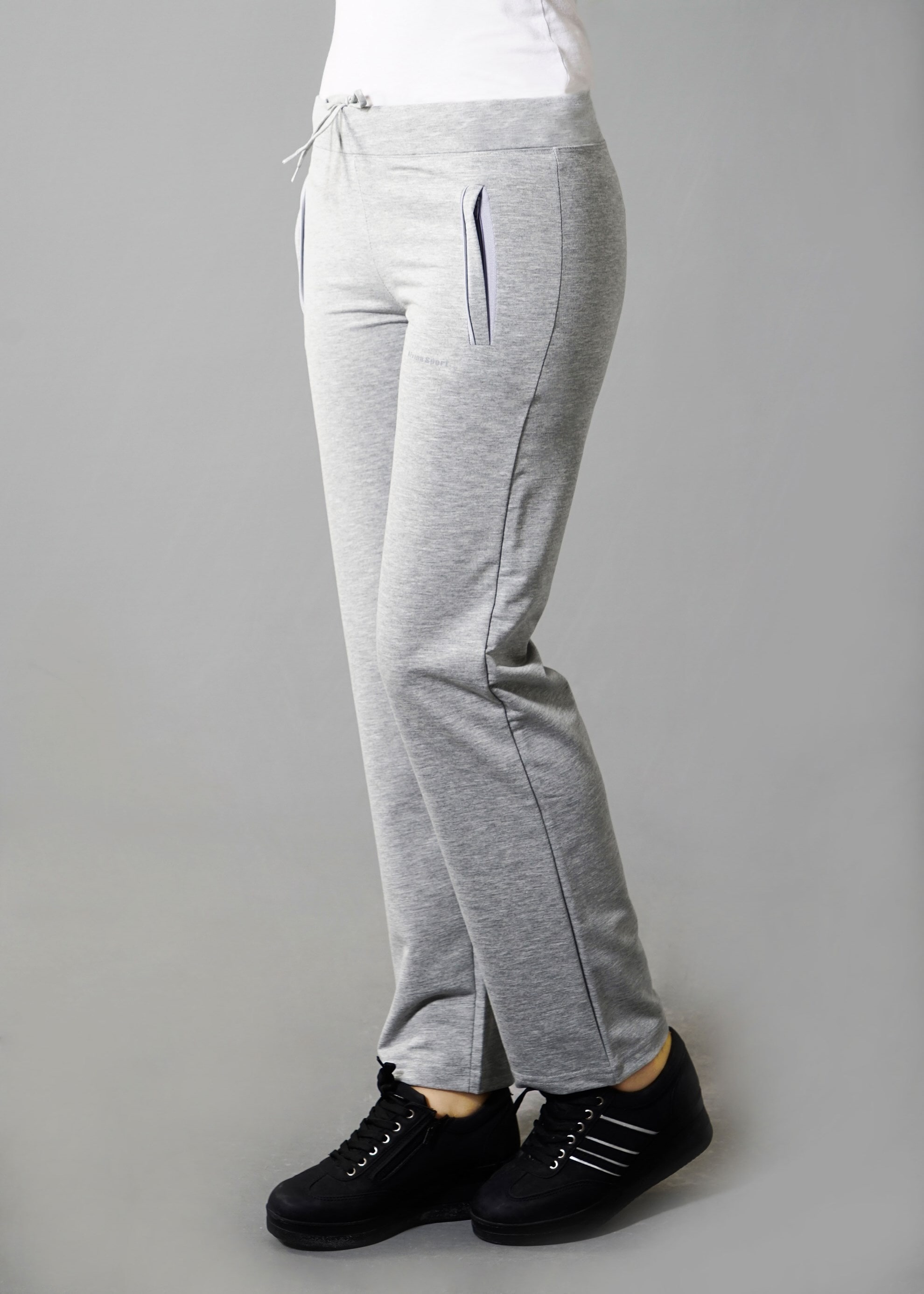 Tesettür giyim GRİ İKİ YANI CEPLİ PAMUKLU EŞOFMAN ALTI 7936