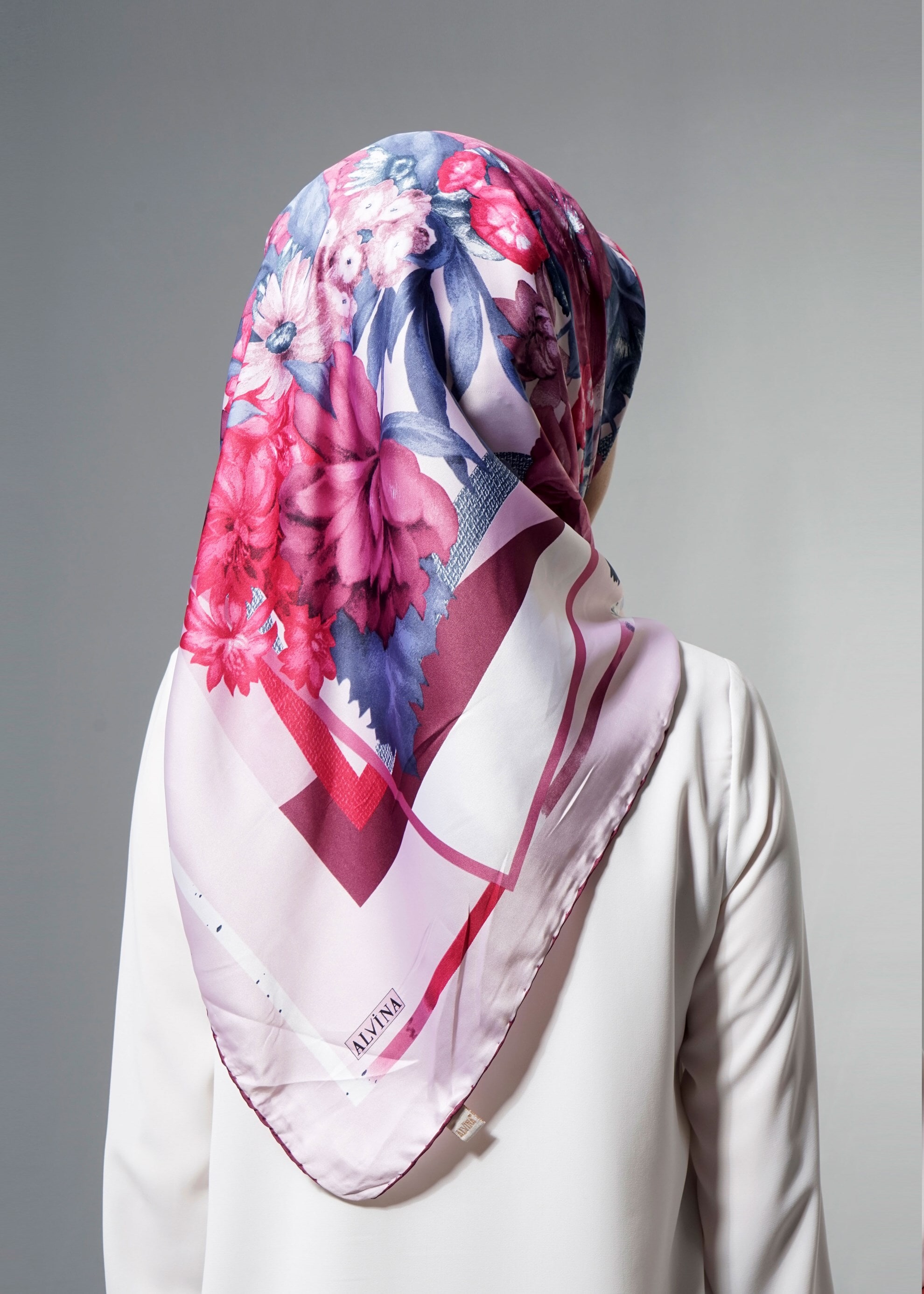 Tesettür giyim PUDRA 12608 ALVİNA DESENLİ EŞARP