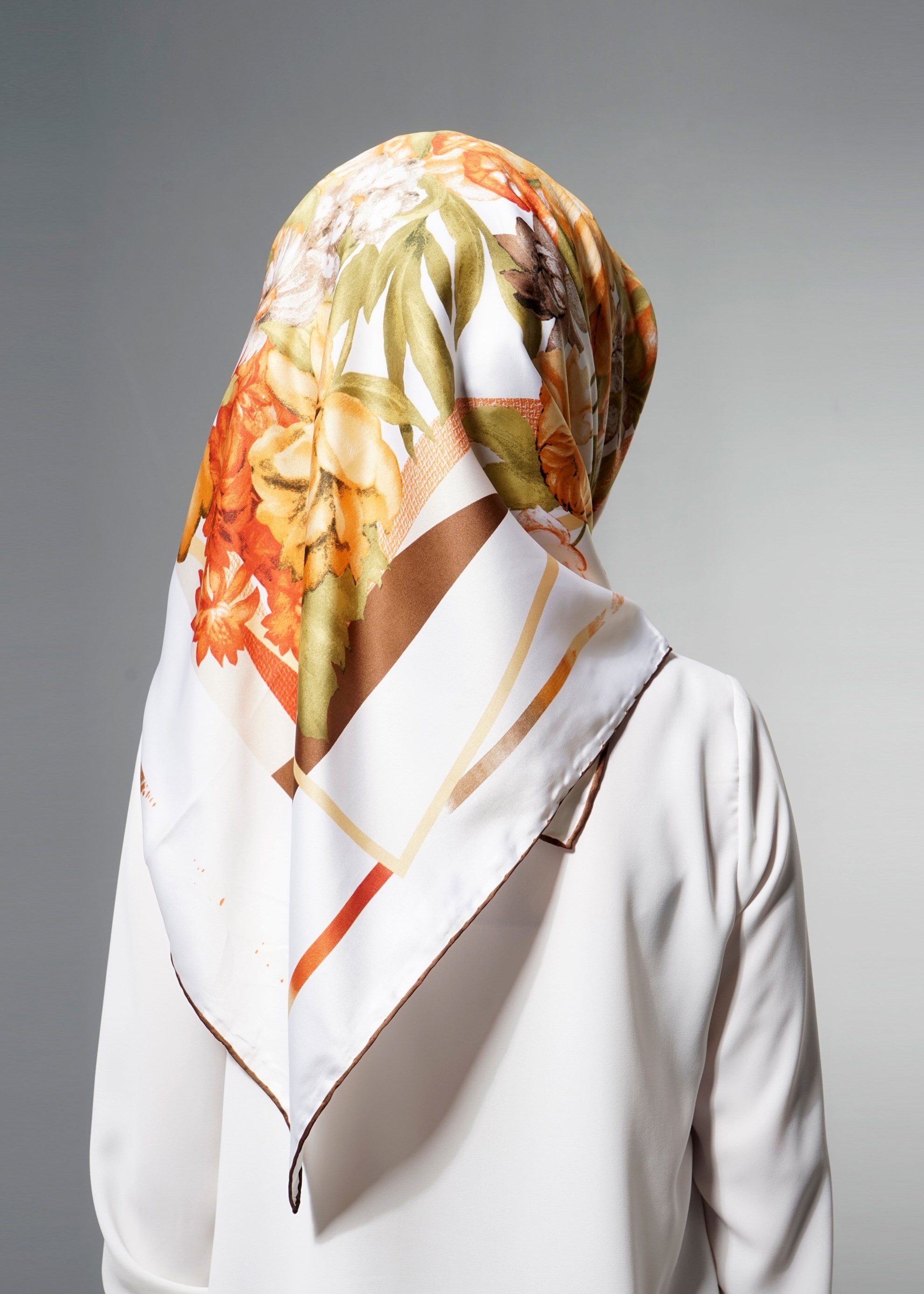 Tesettür giyim BEJ 12608 ALVİNA DESENLİ EŞARP