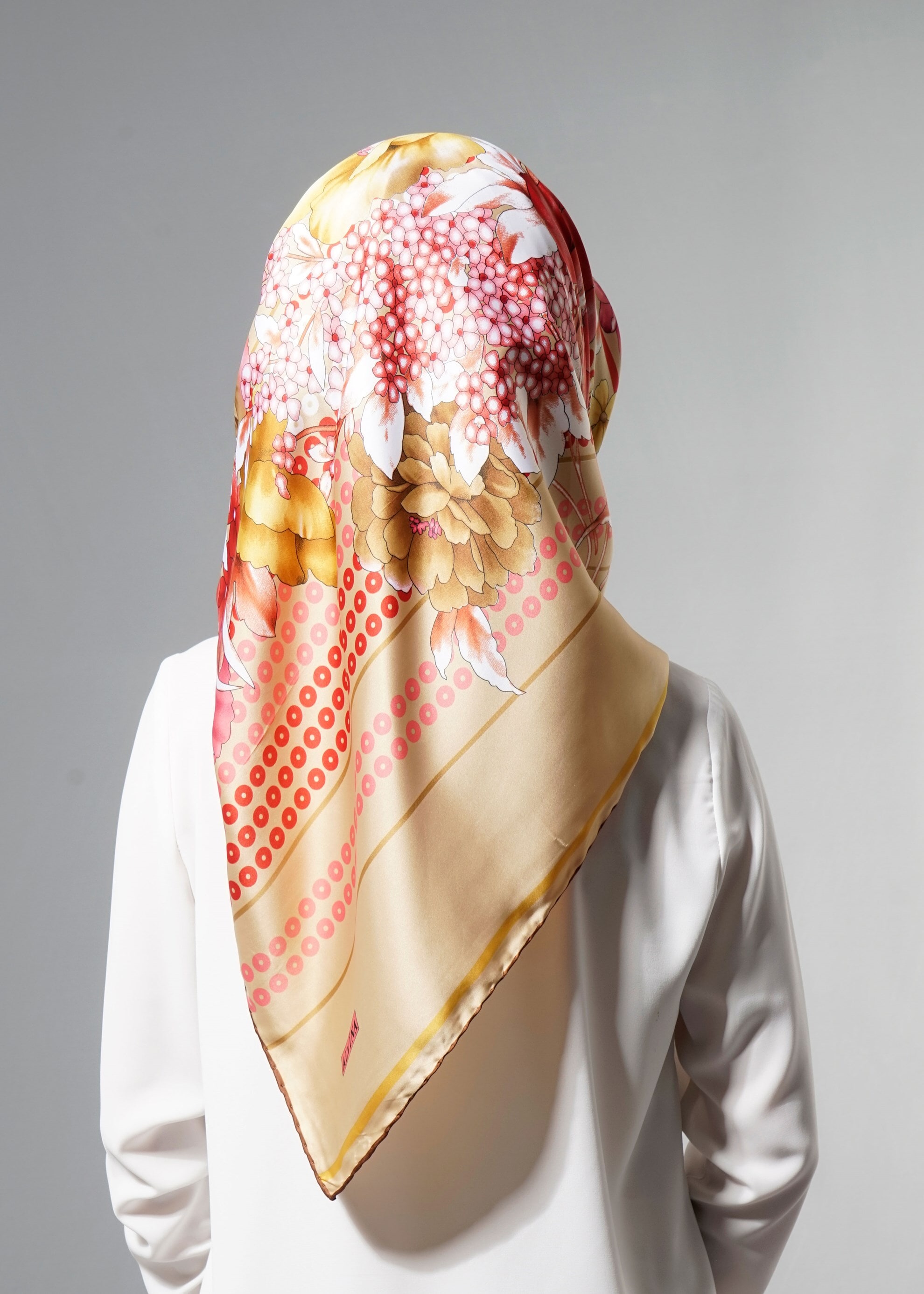 Tesettür giyim KAHVE 12620 ALVİNA DESENLİ EŞARP