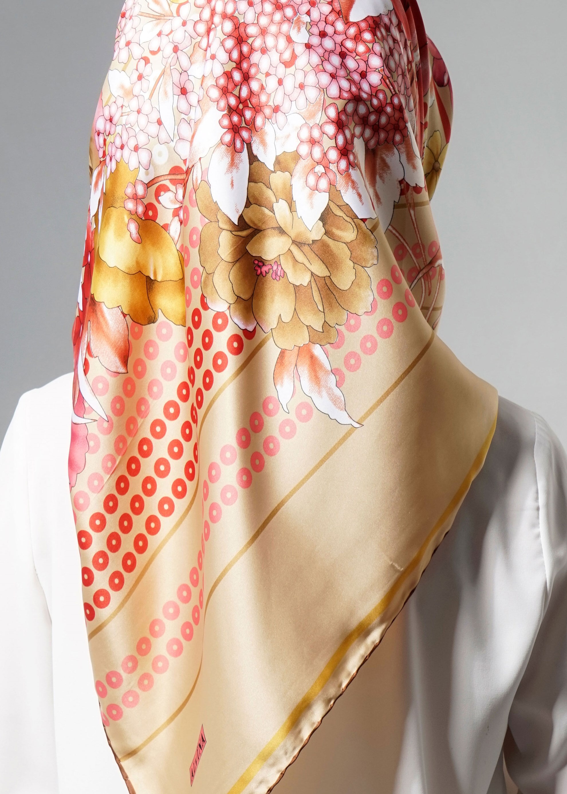 Tesettür giyim KAHVE 12620 ALVİNA DESENLİ EŞARP