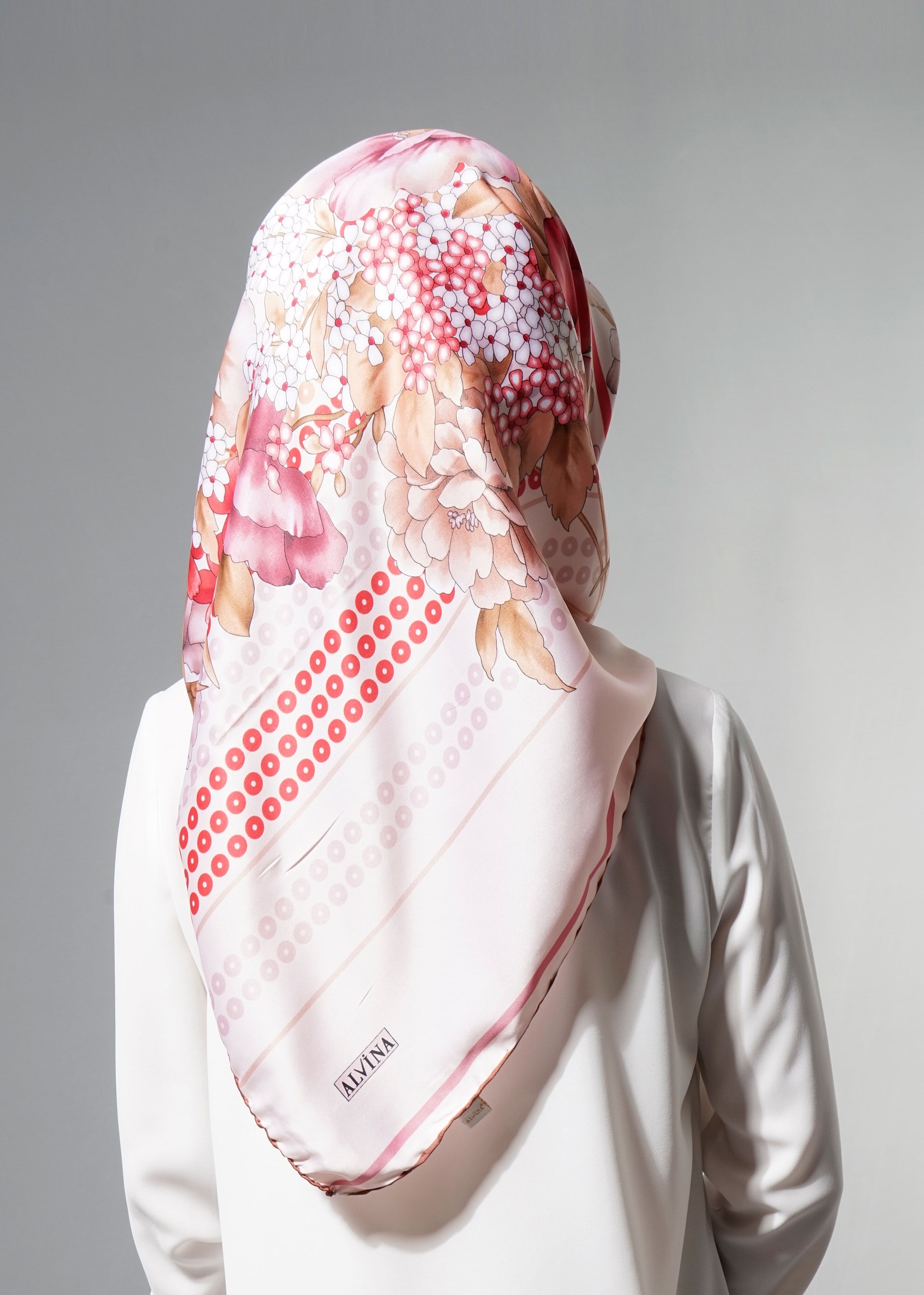 Tesettür giyim PUDRA 12620 ALVİNA DESENLİ EŞARP