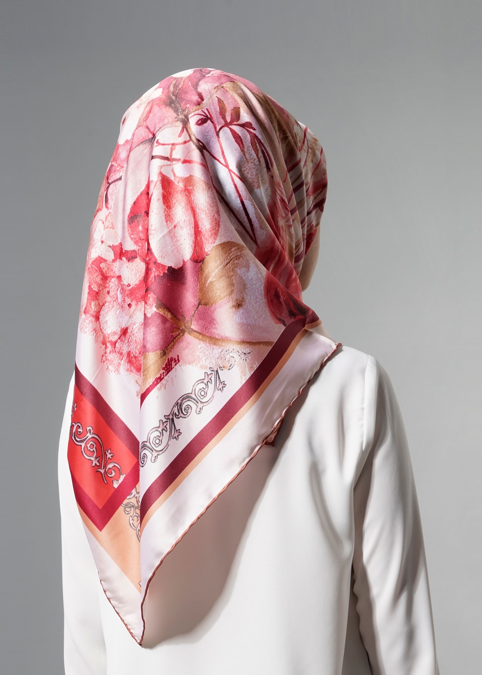 Tesettür giyim PUDRA 12621 ALVİNA DESENLİ EŞARP