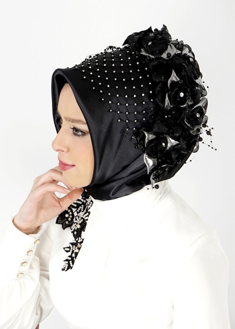 Vêtements hijab NOIR ÉCHARPE INSTANTANÉE ALVINA 101140
