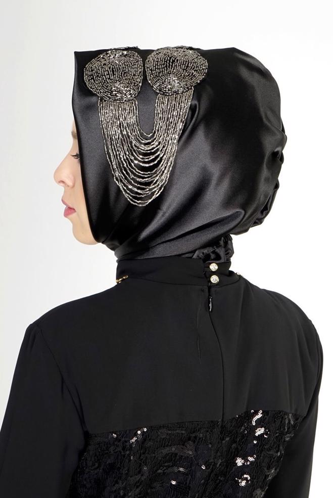 Vêtements hijab NOIR 106003 ALVİNA HAZIR EŞARP - ALVİNA