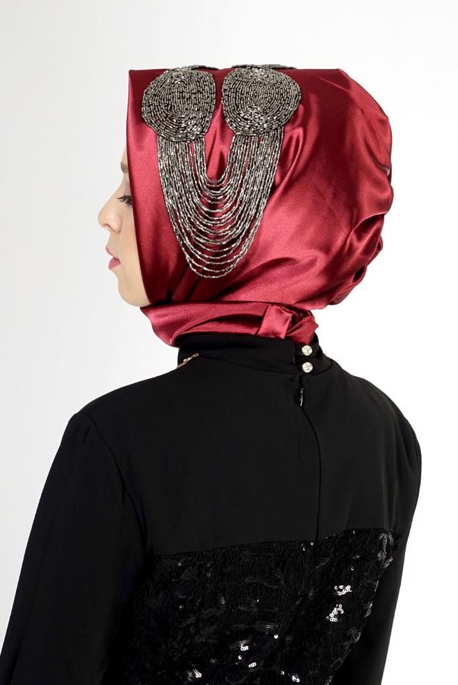 Vêtements hijab ROUGE BORDEAUX 106003 ALVİNA HAZIR EŞARP - ALVİNA