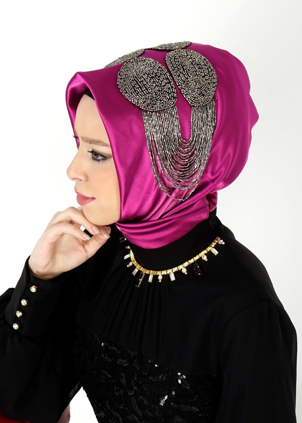 Hijab clothing FUCHSIA 106003 ALVİNA HAZIR EŞARP