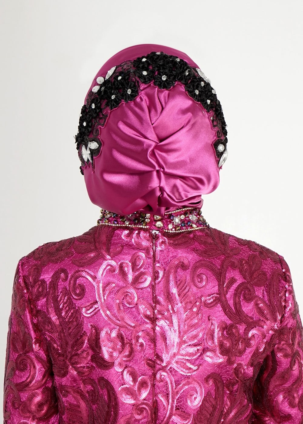 Tesettür giyim FUŞYA 106027 ALVİNA HAZIR EŞARP