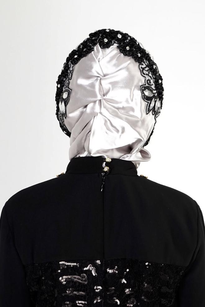 Vêtements hijab ARGENT 106027 ALVİNA HAZIR EŞARP - ALVİNA