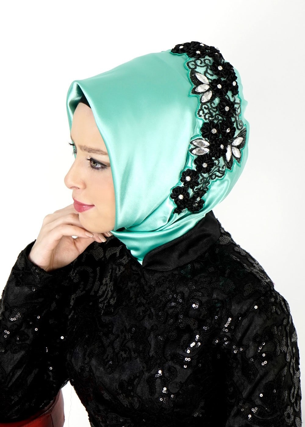 Hijab clothing GREEN 106027 ALVİNA HAZIR EŞARP