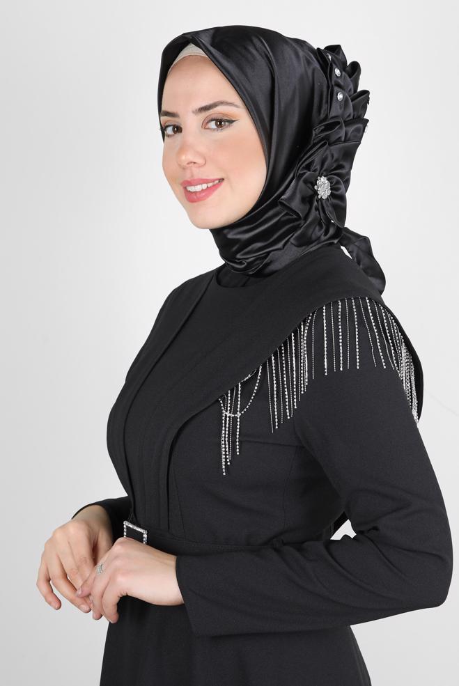Vêtements hijab NOIR ÉCHARPE INSTANTANÉE ALVINA 106114 - ALVİNA
