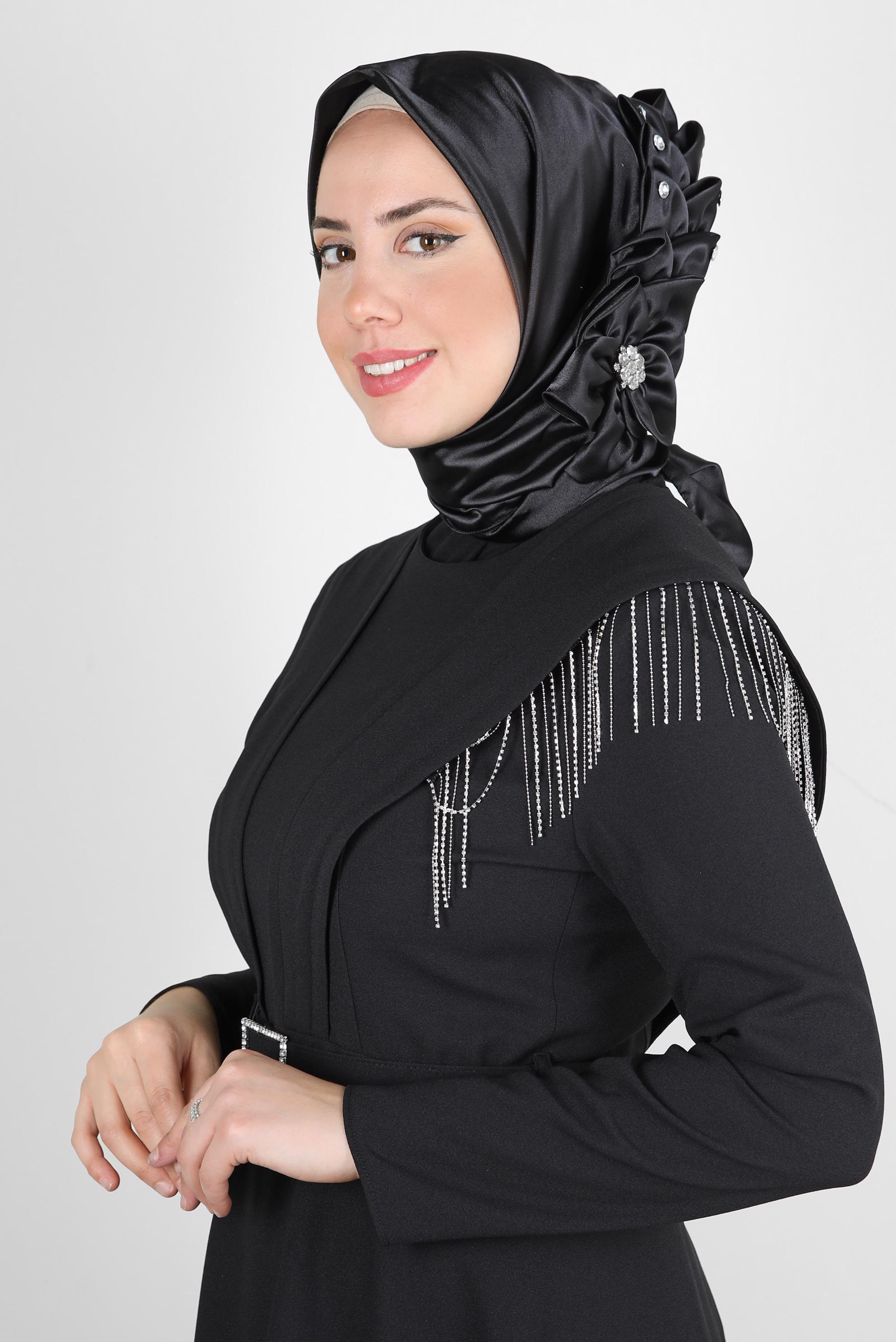 Vêtements hijab NOIR ÉCHARPE INSTANTANÉE ALVINA 106114