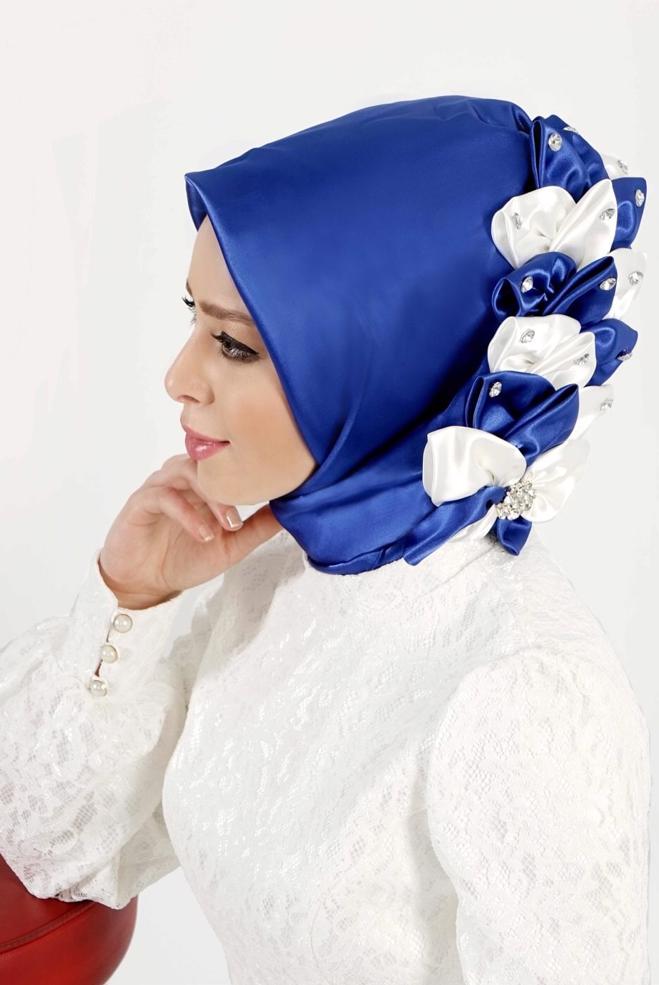 Vêtements hijab BLEU MARINE ÉCHARPE INSTANTANÉE ALVINA 106114 - ALVİNA