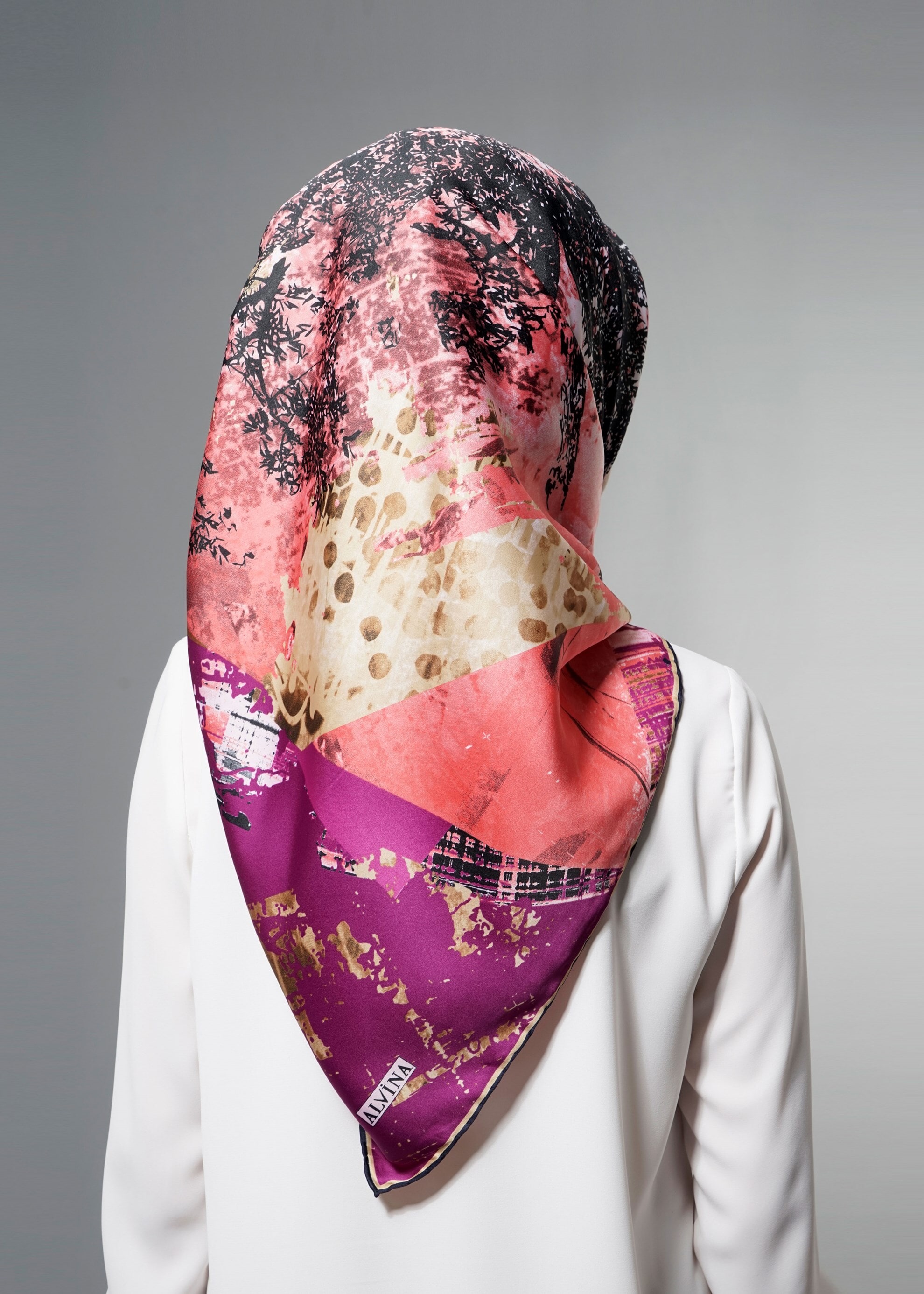 Tesettür giyim MOR 11269 ALVİNA DESENLİ EŞARP