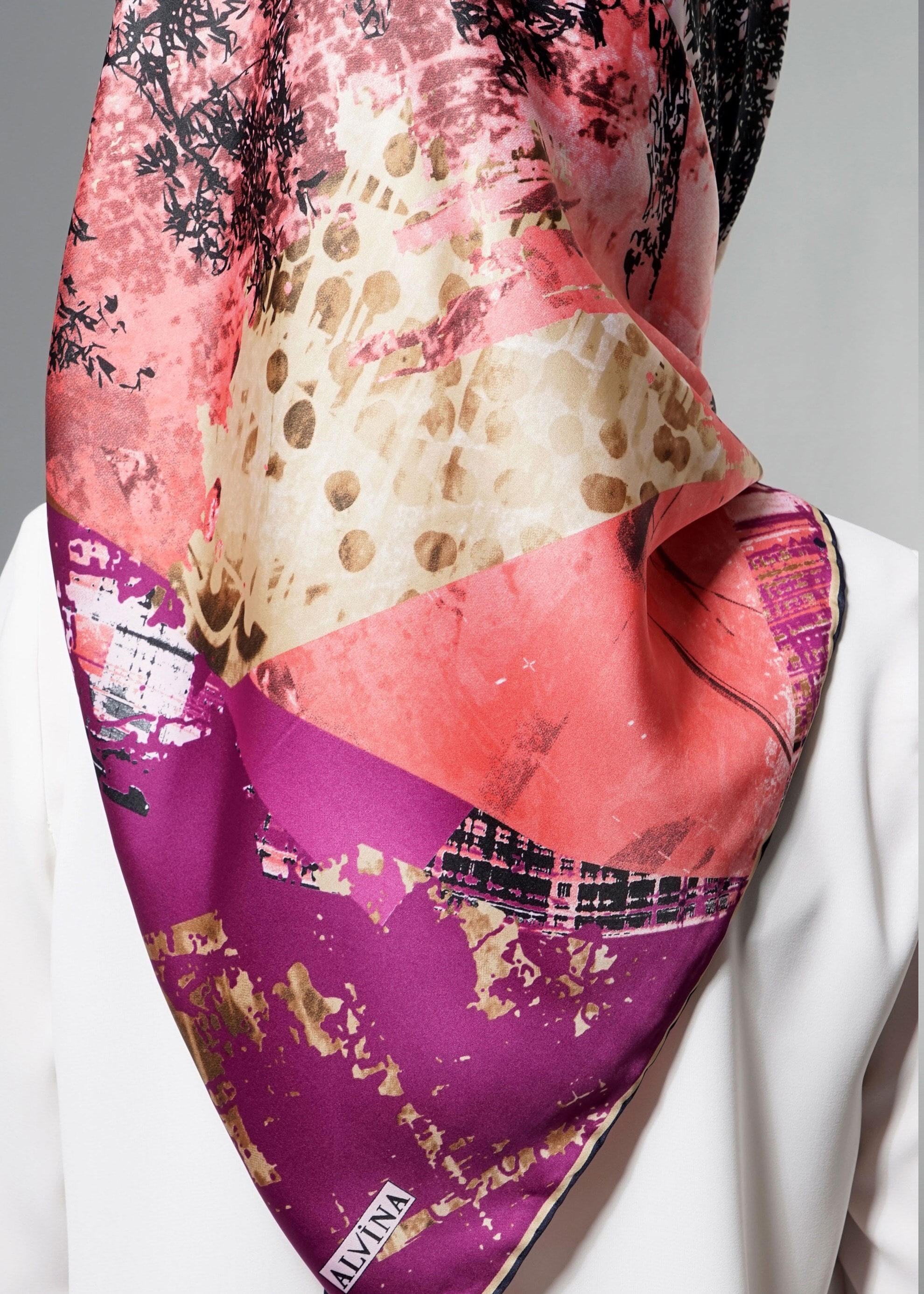 Tesettür giyim MOR 11269 ALVİNA DESENLİ EŞARP