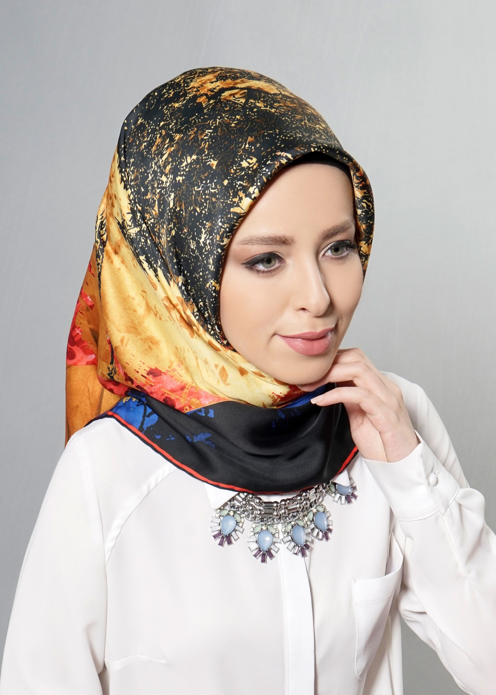 Tesettür giyim LACİVERT 11269 ALVİNA DESENLİ EŞARP