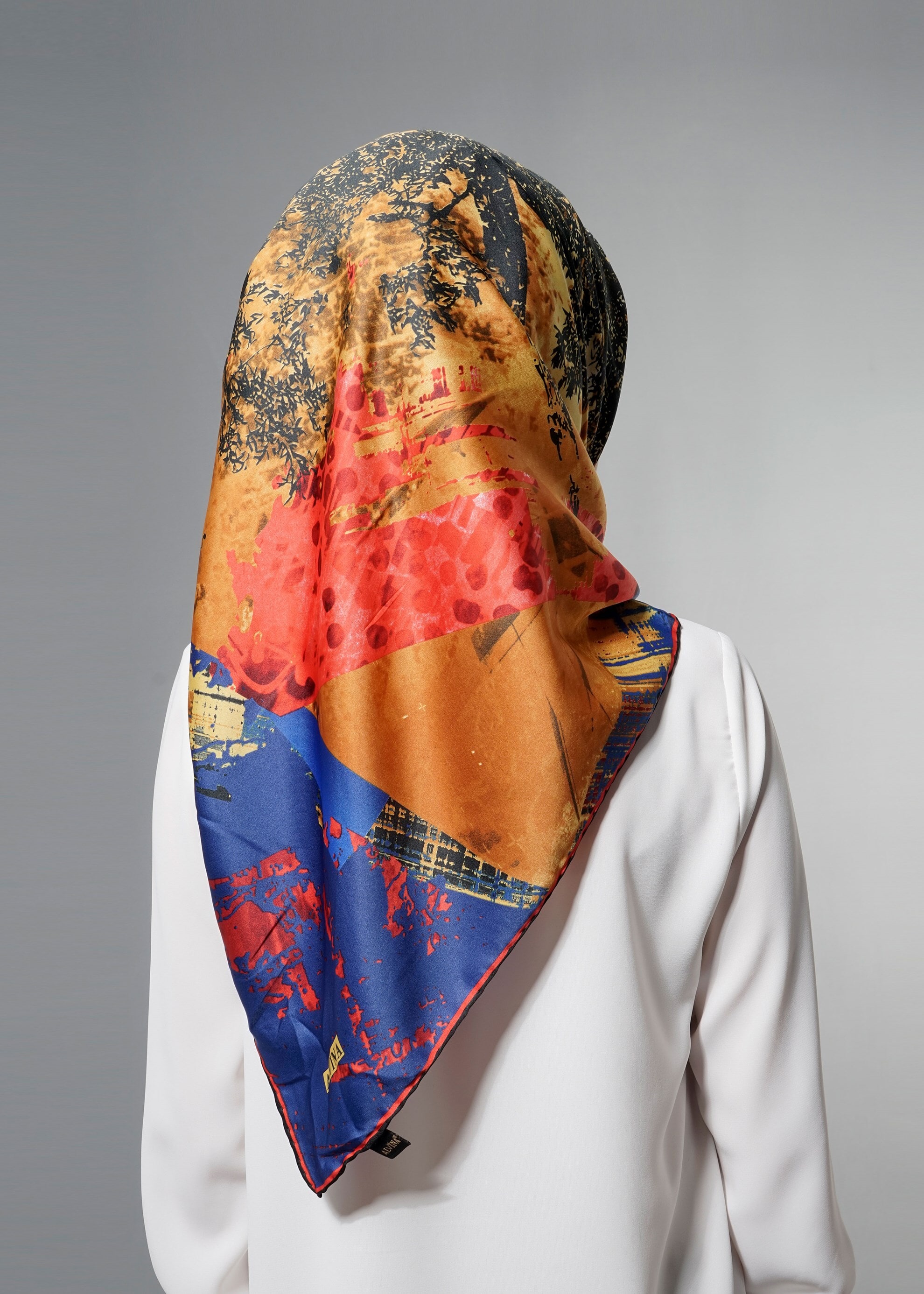 Tesettür giyim LACİVERT 11269 ALVİNA DESENLİ EŞARP