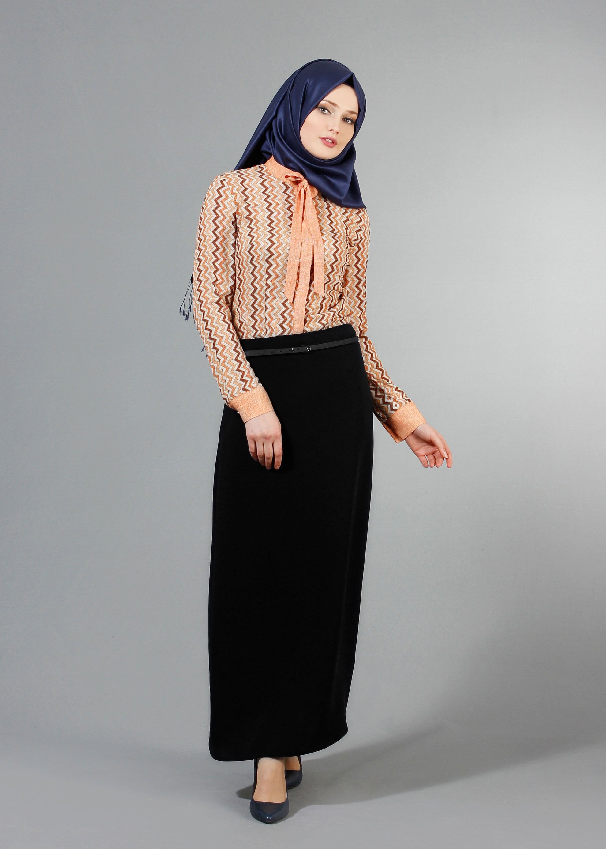 Tesettür giyim SİYAH 6760 Linsey Tesettür Etek 40/48 TEK38