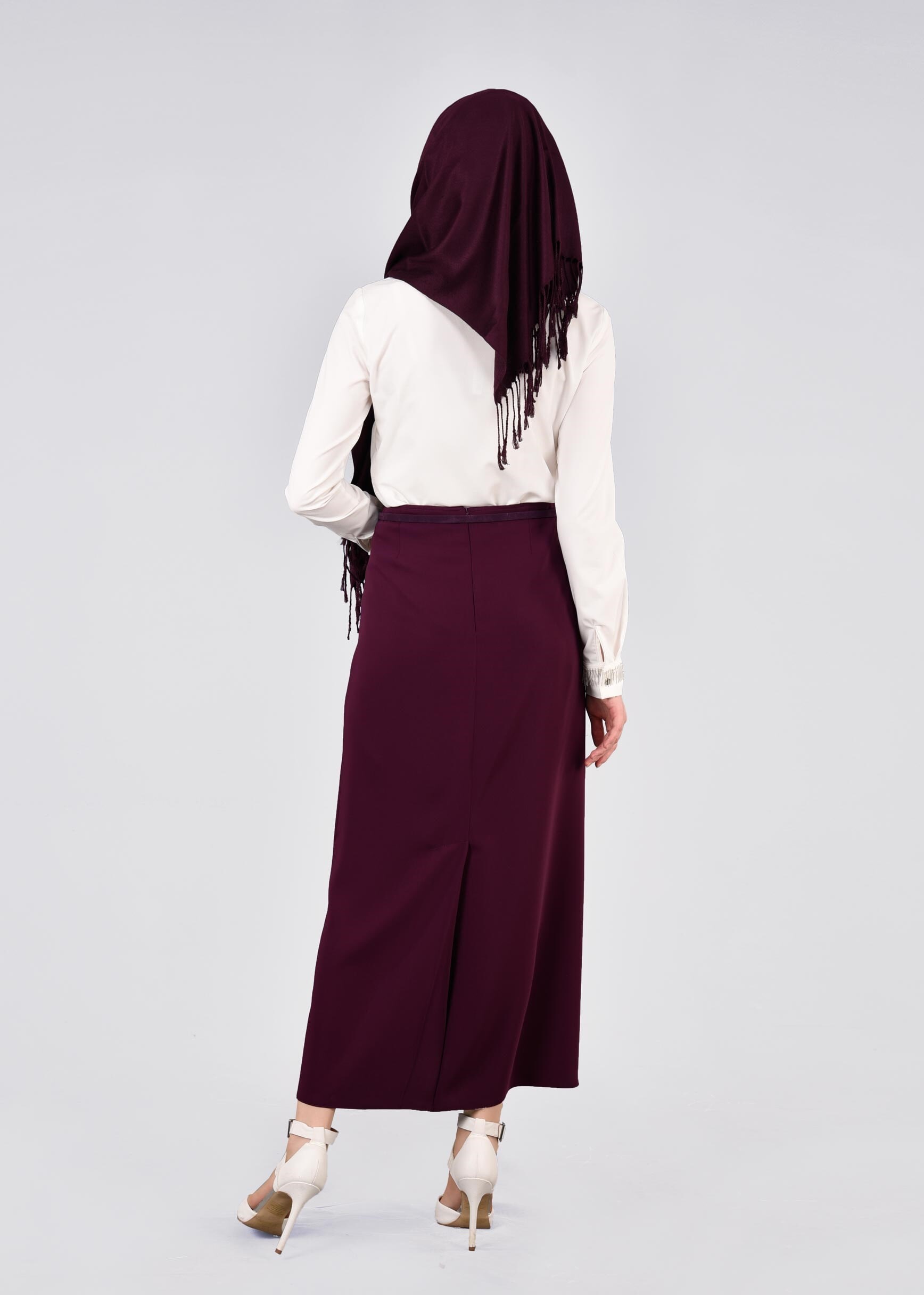 Tesettür giyim MÜRDÜM 6760 Linsey Tesettür Etek 40/48 TEK38