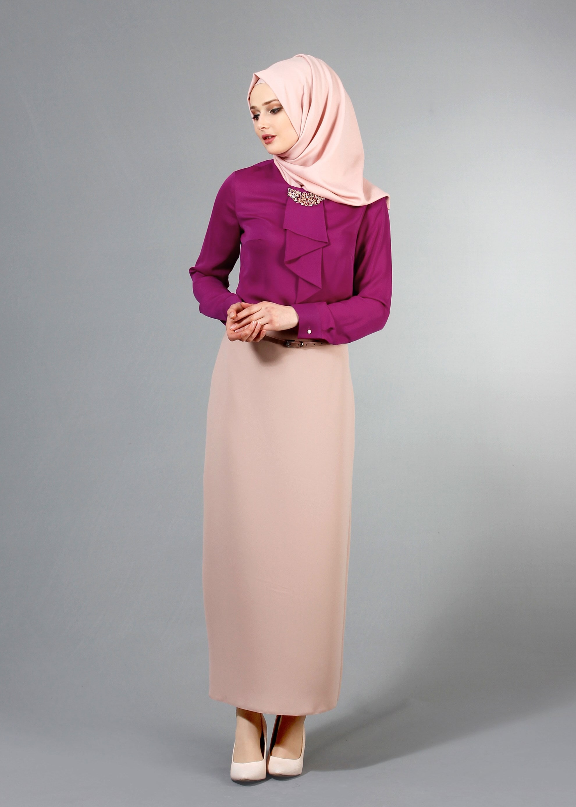 Tesettür giyim PUDRA 6760 Linsey Tesettür Etek 40/48 TEK38