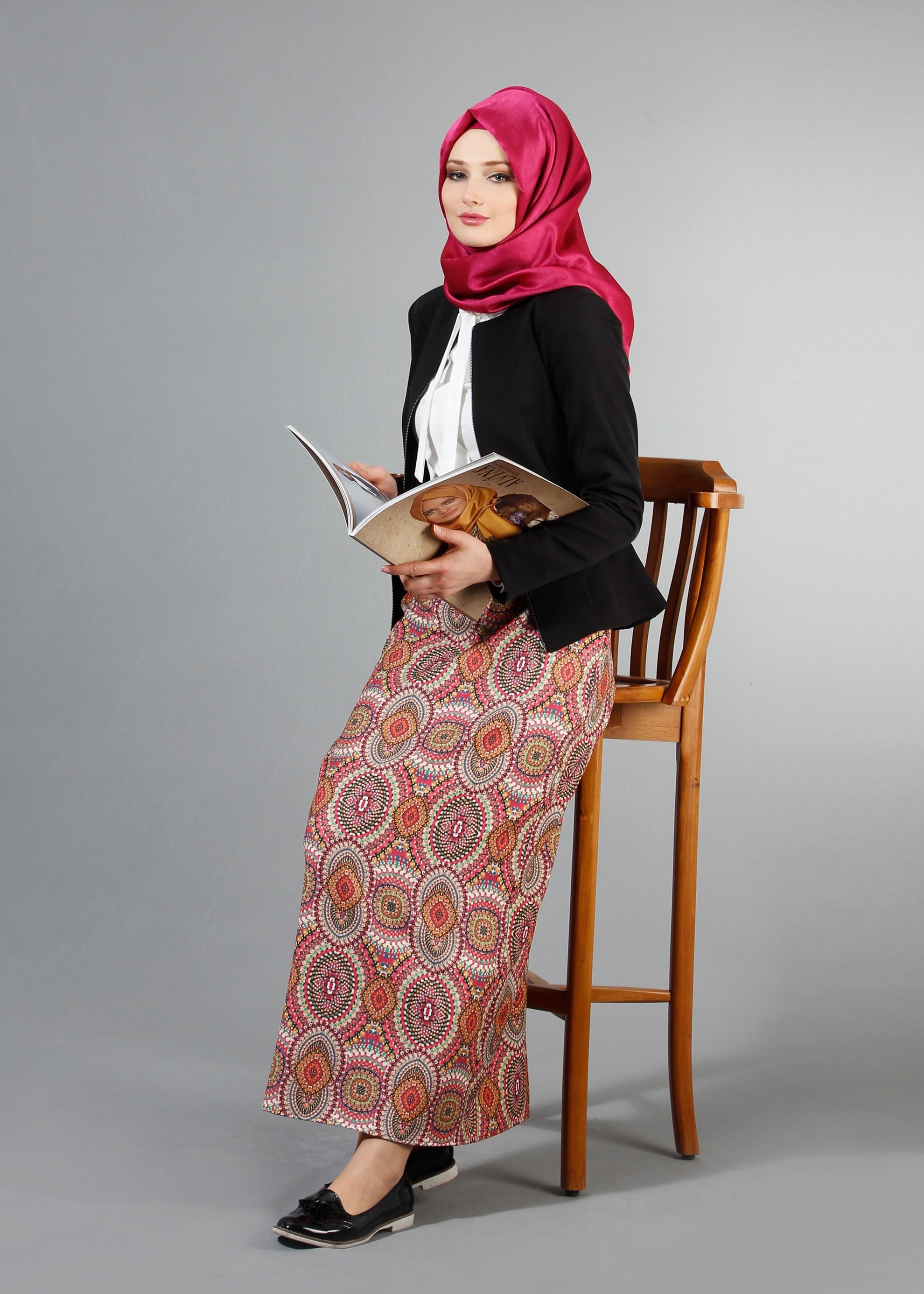 Tesettür giyim FUŞYA 6831 Picante Tesettür Etek 36/44(38/40) TEK38