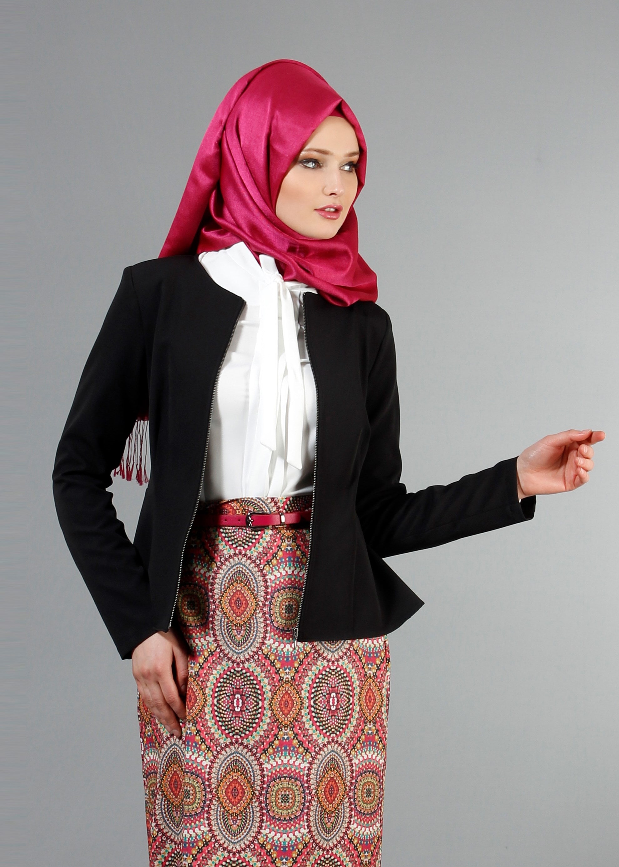 Tesettür giyim FUŞYA 6831 Picante Tesettür Etek 36/44(38/40) TEK38