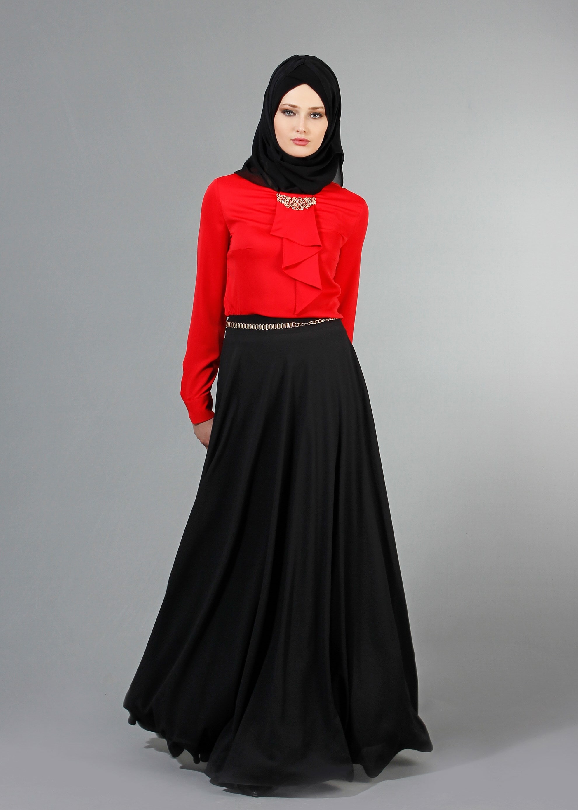 Tesettür giyim SİYAH 6832 Nişantaşı Tesettür Etek 36/44(38/40) TEK38