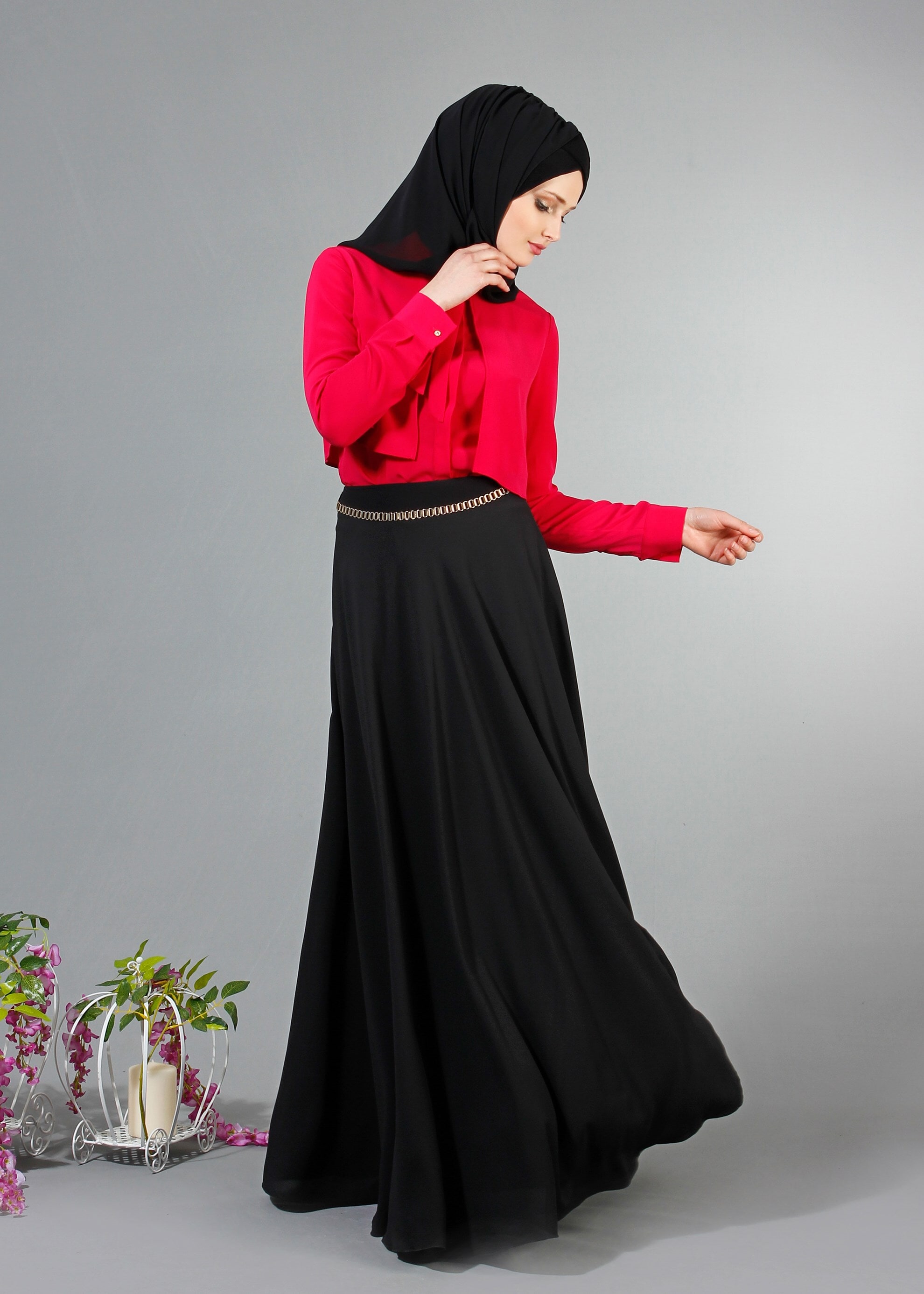 Tesettür giyim SİYAH 6832 Nişantaşı Tesettür Etek 36/44(38/40) TEK38