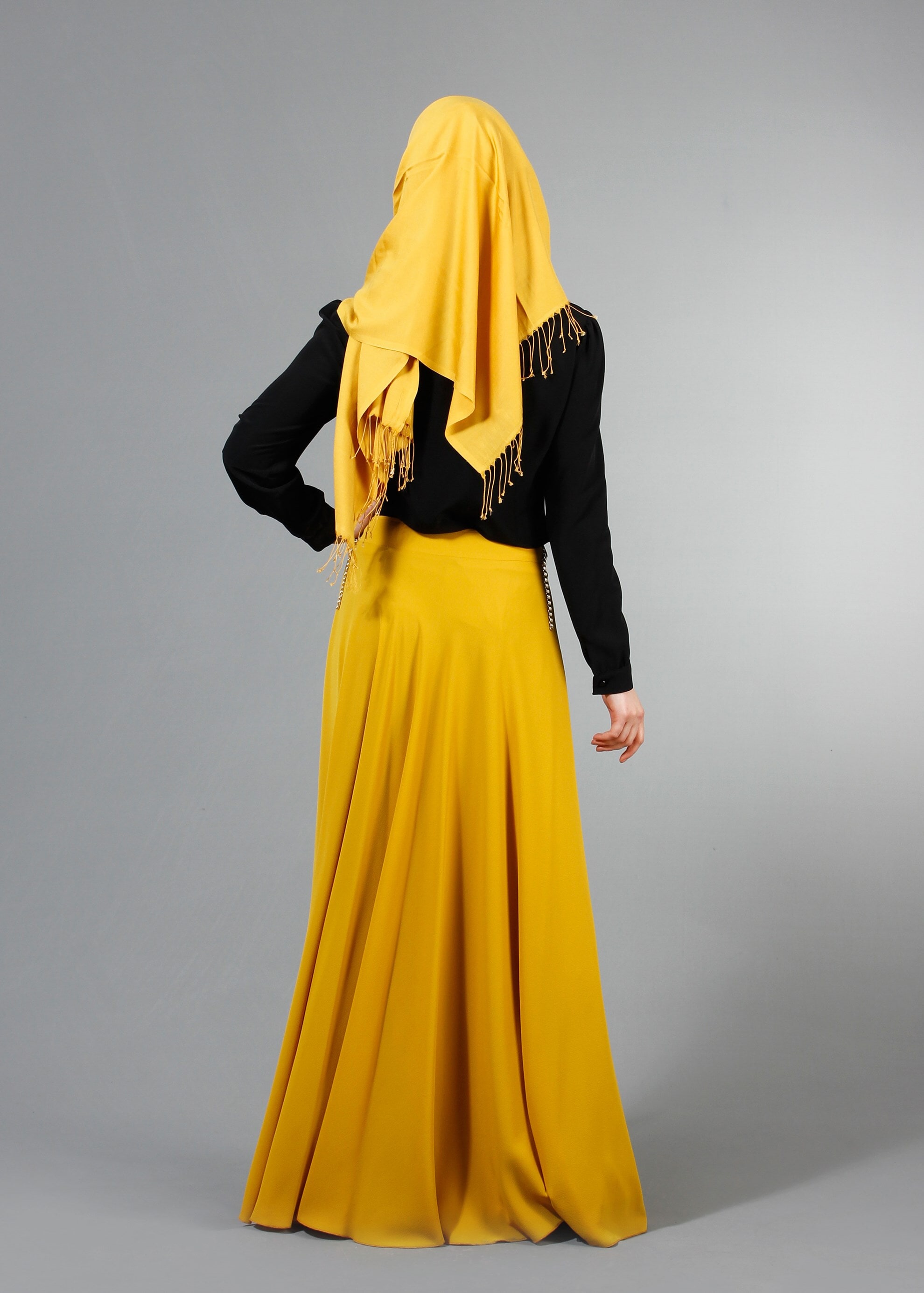 Tesettür giyim SARI 6832 Nişantaşı Tesettür Etek 36/44(38/40) TEK38