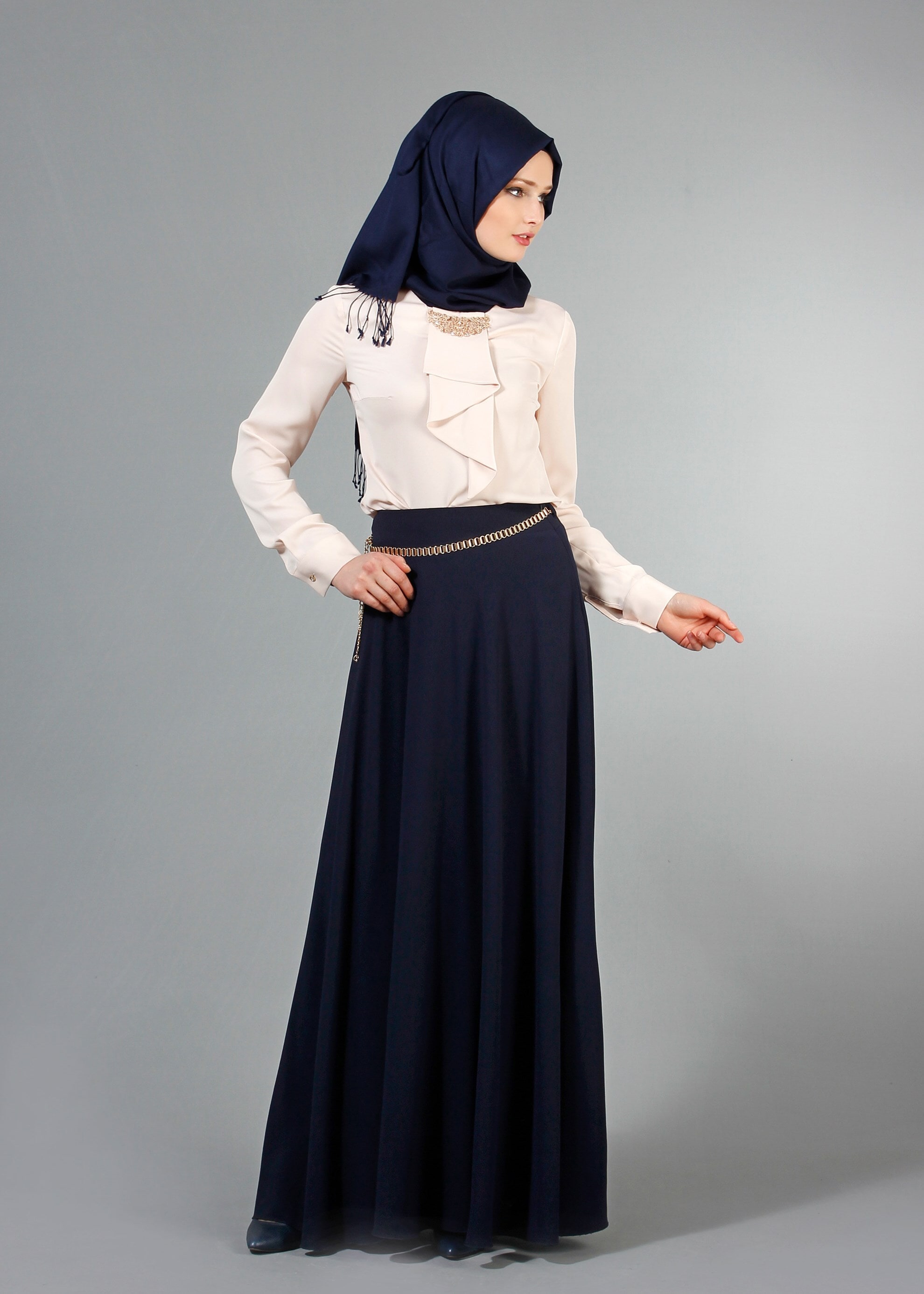 Tesettür giyim LACİVERT 6832 Nişantaşı Tesettür Etek 36/44(38/40) TEK38