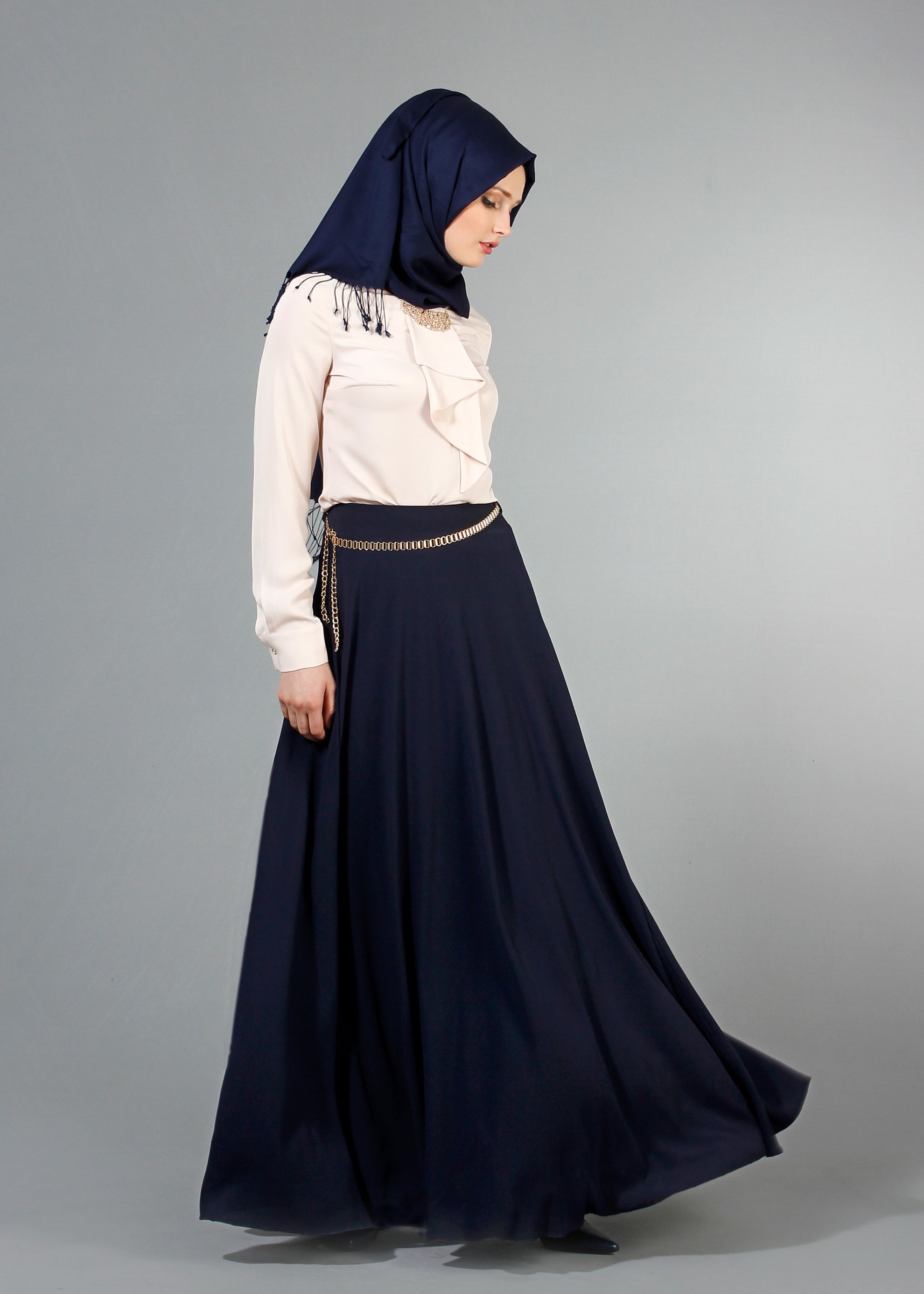 Tesettür giyim LACİVERT 6832 Nişantaşı Tesettür Etek 36/44(38/40) TEK38