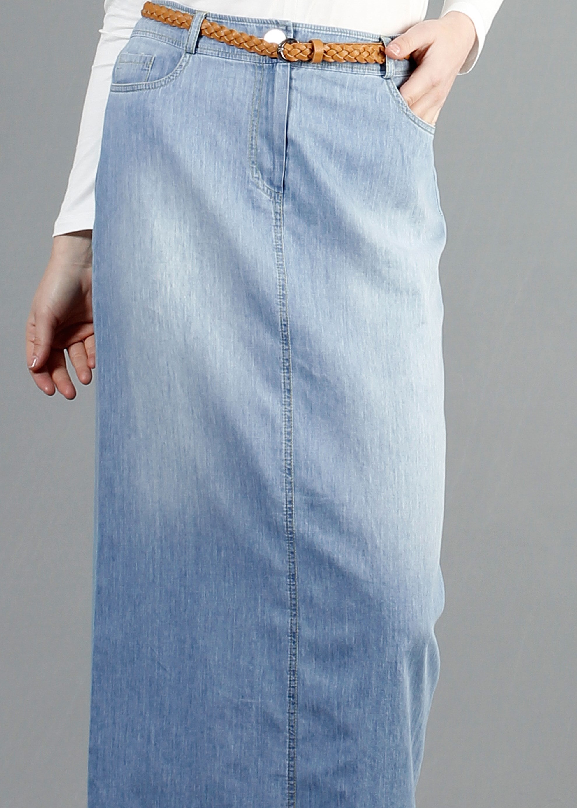 Tesettür giyim LACİVERT 6837 Tencel Dream Tesettür Etek 38/44 TEK38